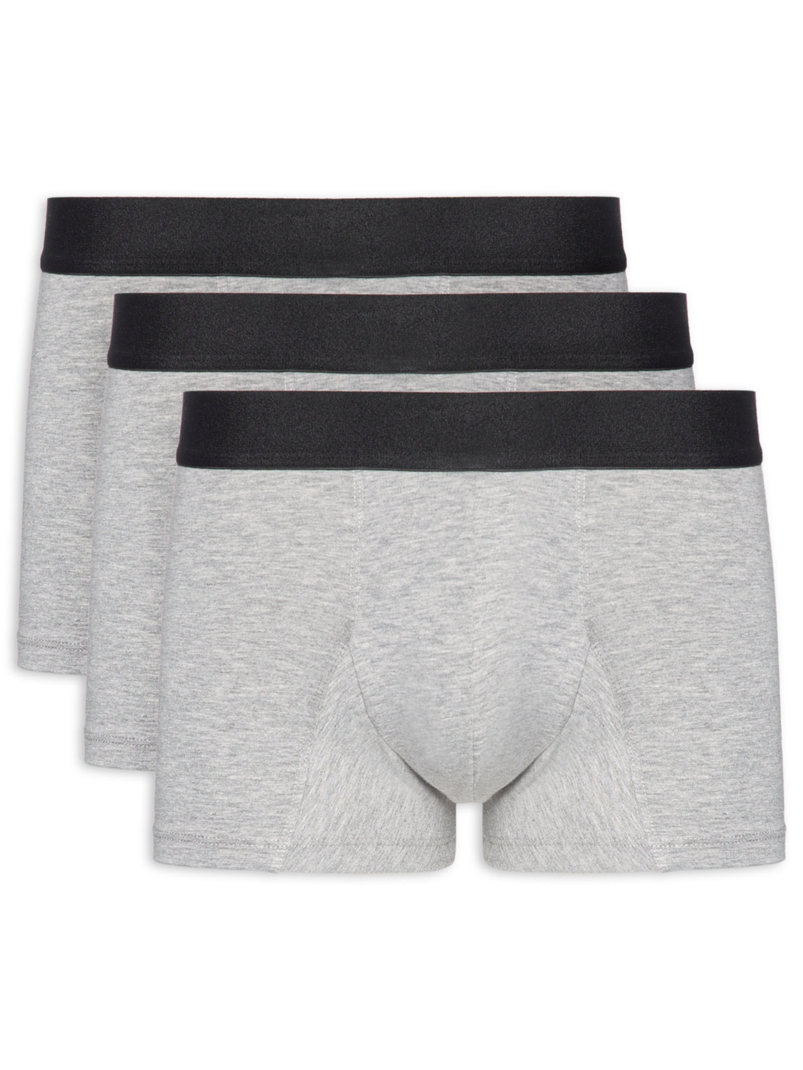 Kit De Cueca Trunk Elástico Pima 3 Peças Cinza '2 Essential