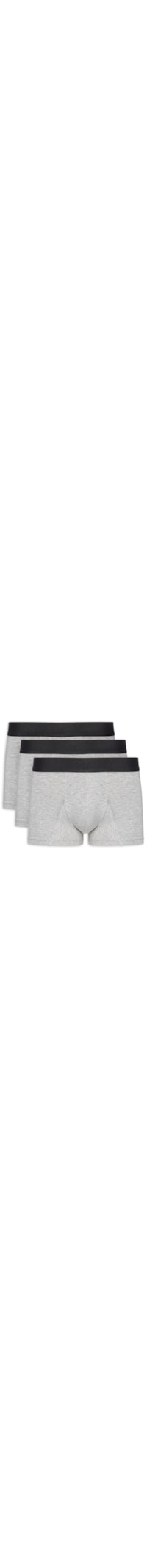 Kit De Cueca Trunk Elástico Pima 3 Peças - Cinza