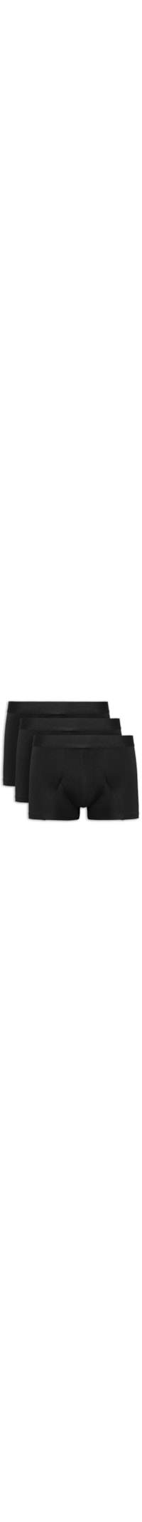Kit De Cueca Trunk Elástico Pima 3 Peças - Preto