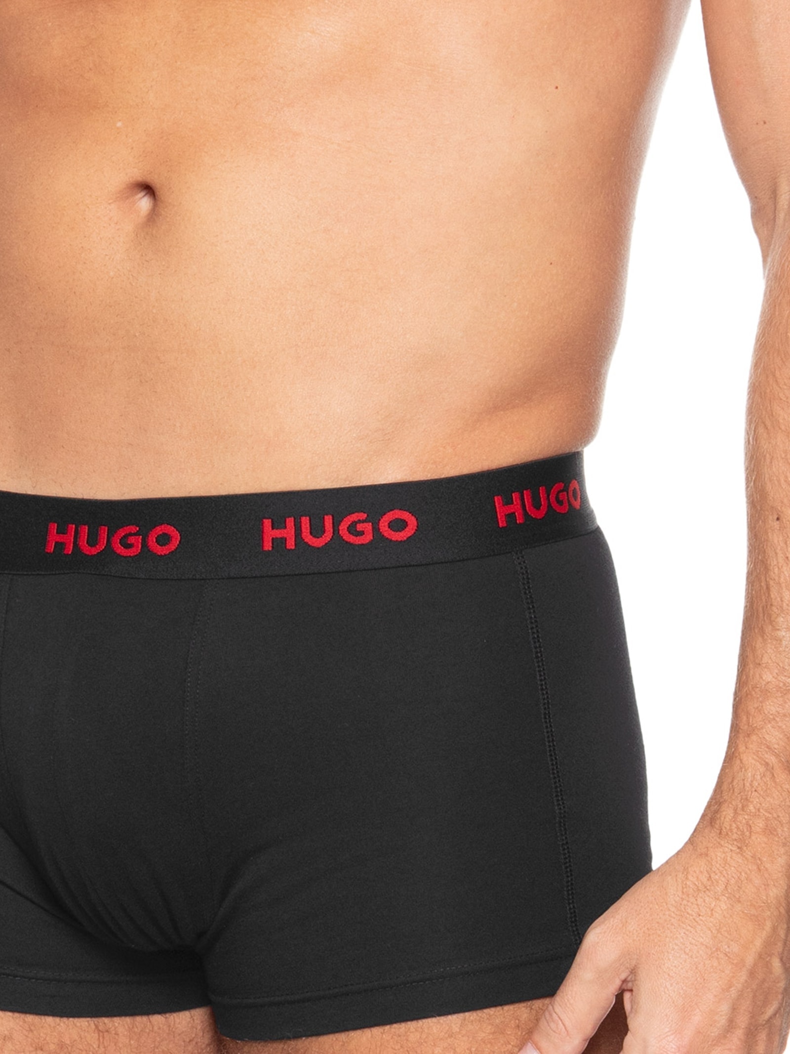 Kit De Cueca Trunk Triplet Pack 3 Peças Preto Hugo