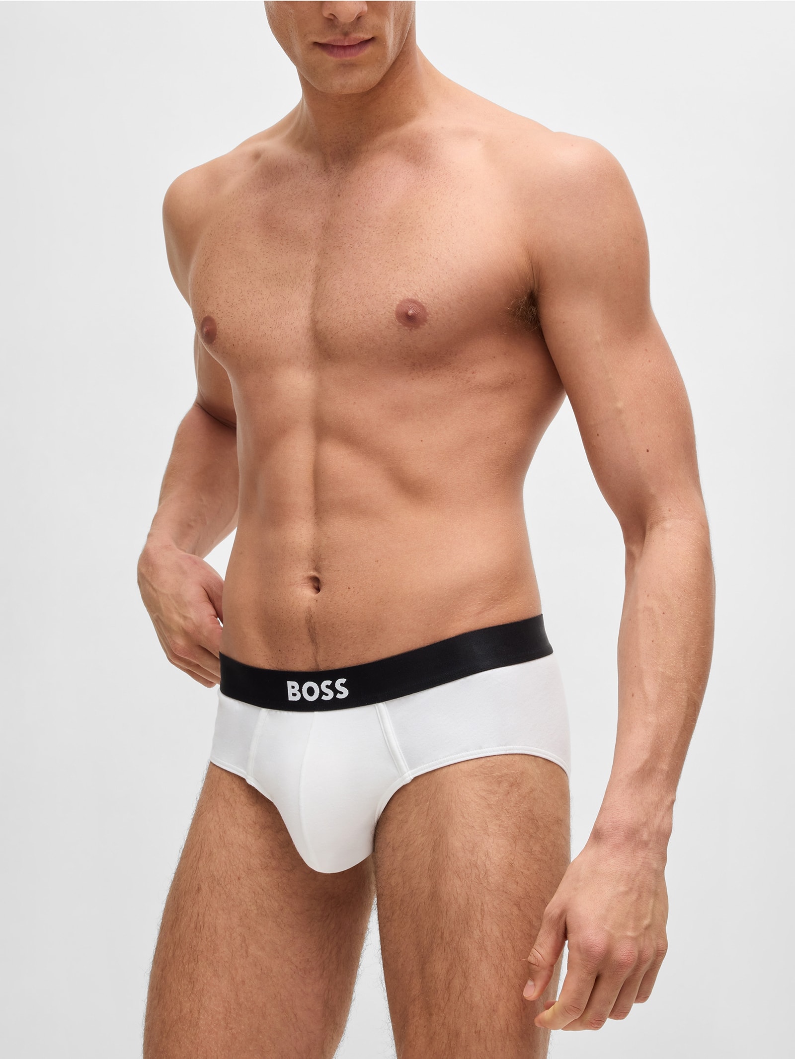 Kit De Cuecas 3 Peças Hip Br Branco Boss