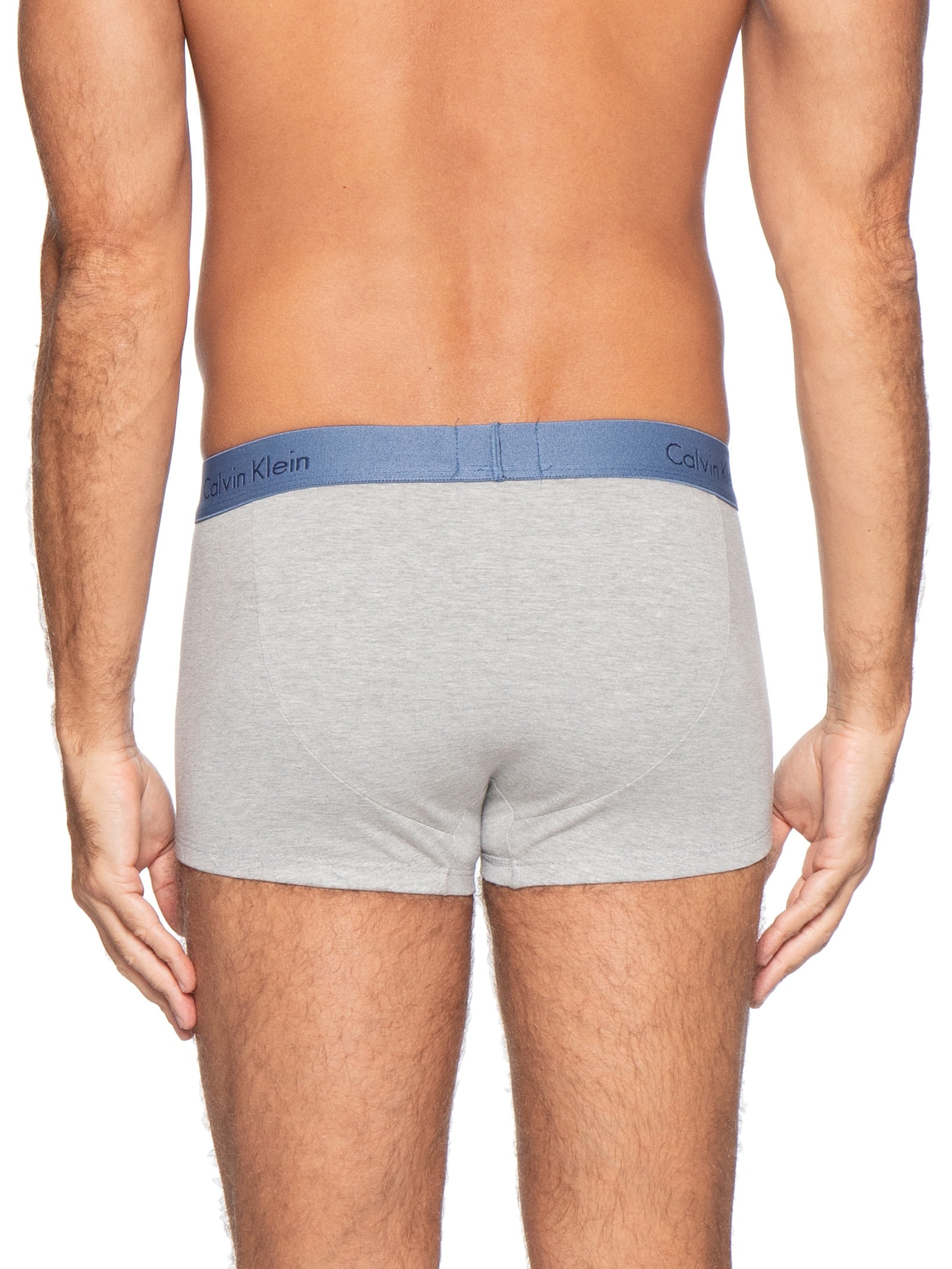 Kit De Cuecas 3 Peças Low Rise Trunk Azul Calvin Klein Underwear