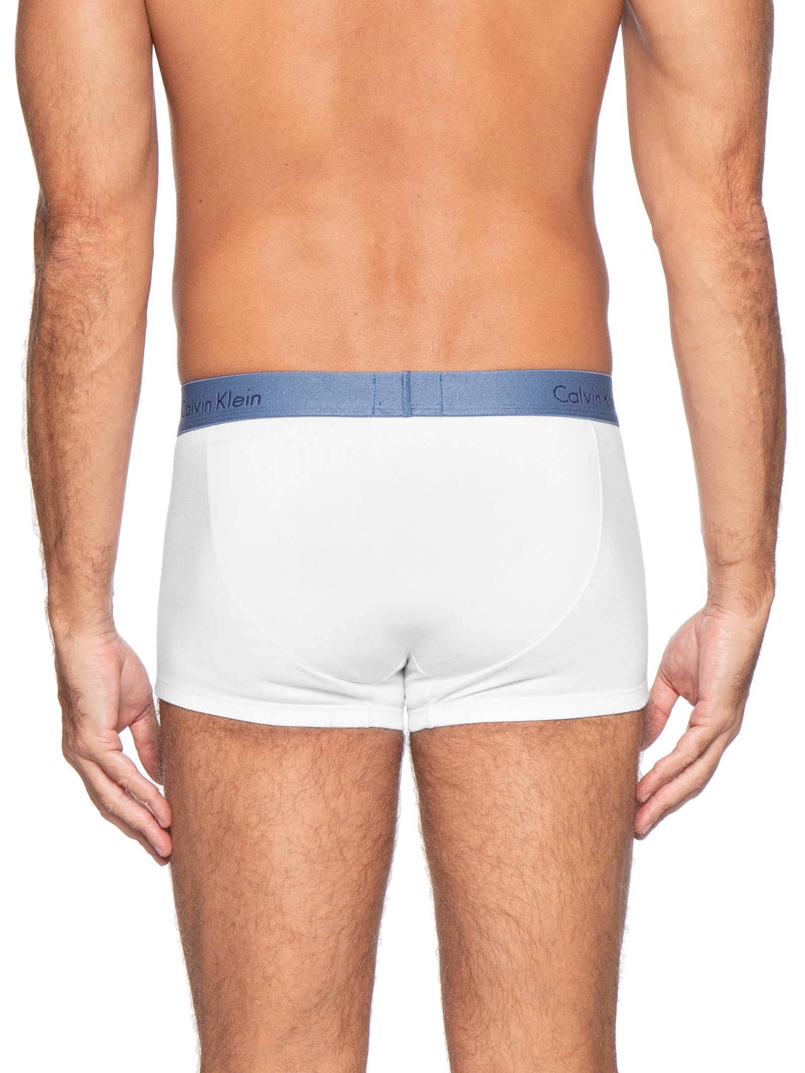 Kit De Cuecas 3 Peças Low Rise Trunk Azul Calvin Klein Underwear