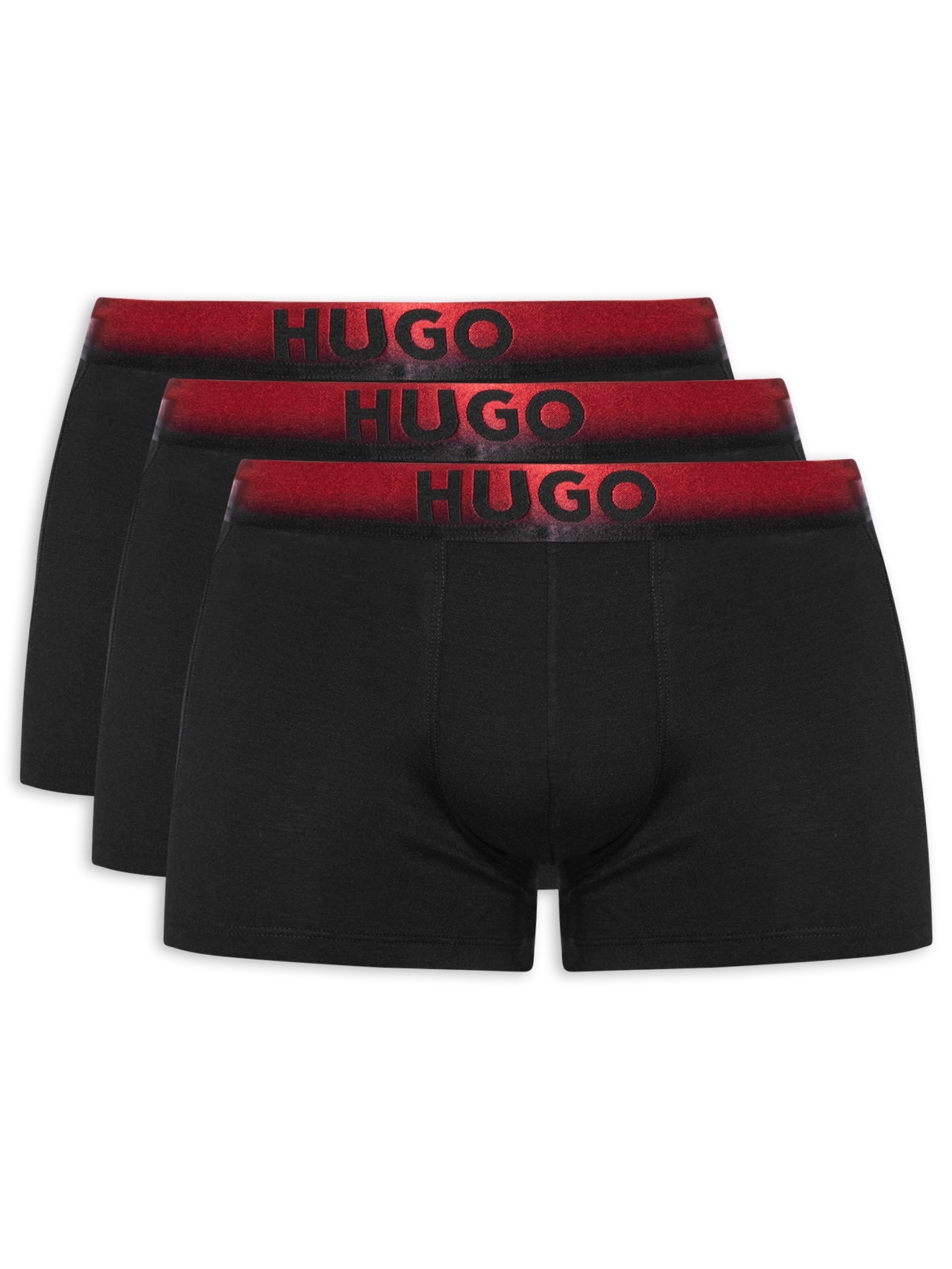 Kit De Cuecas 3 Peças Trunk Triplet Spray Preto Hugo