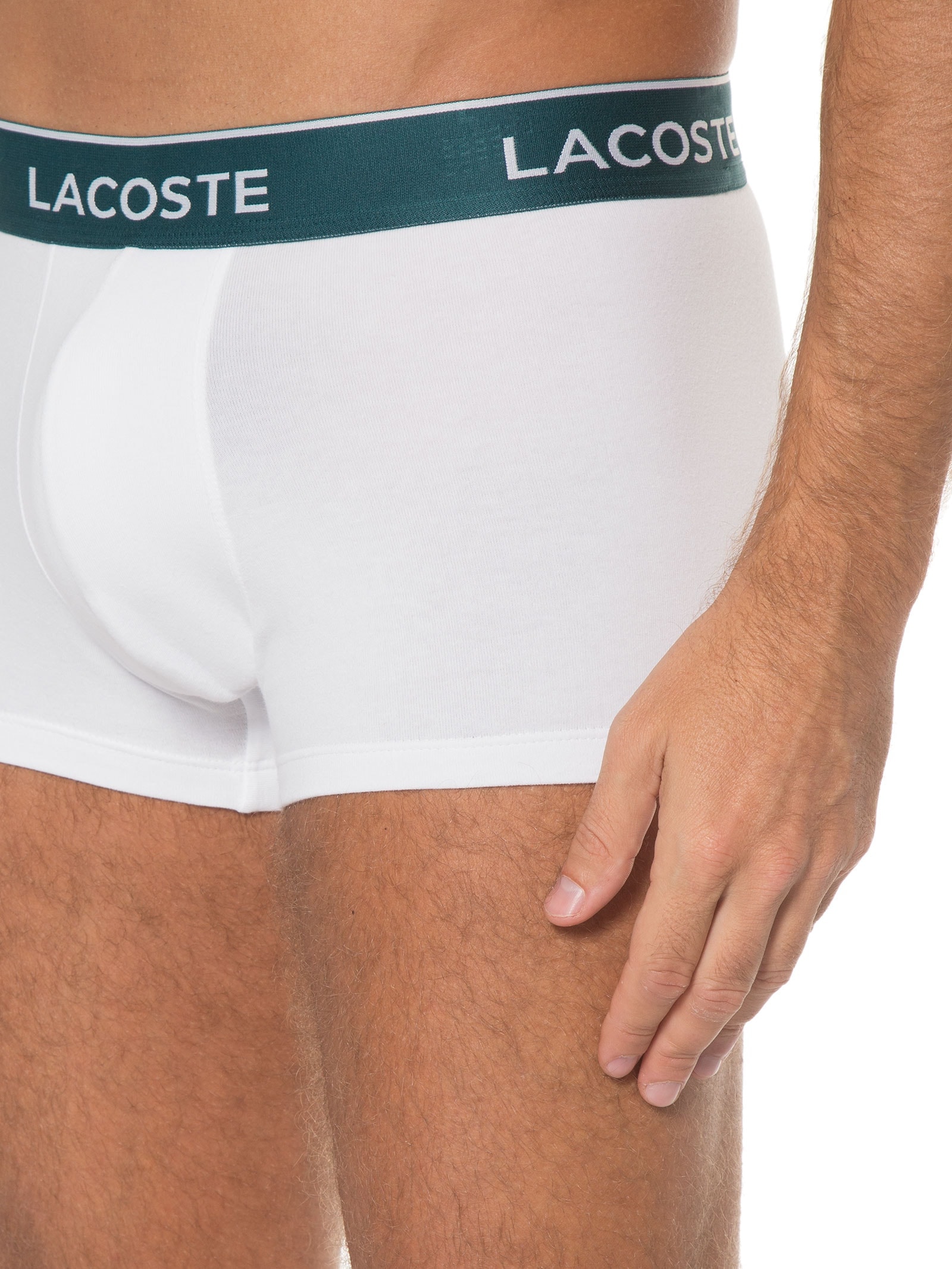Kit De Cuecas 3 Unidades Boxer Curto Branco Lacoste