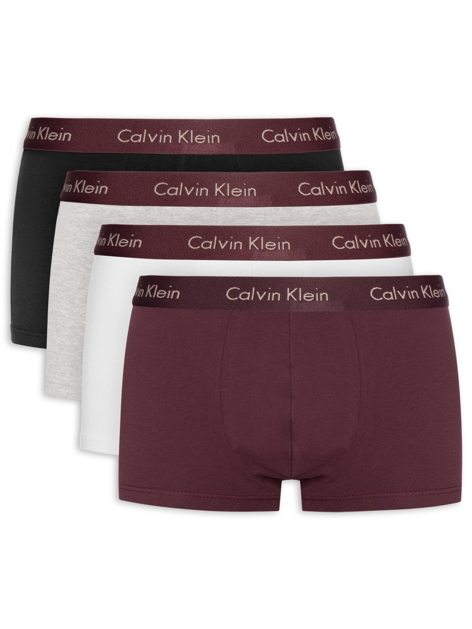 Kit De Cuecas 4 Peças Low Rise Trunk Vermelho Calvin Klein Underwear