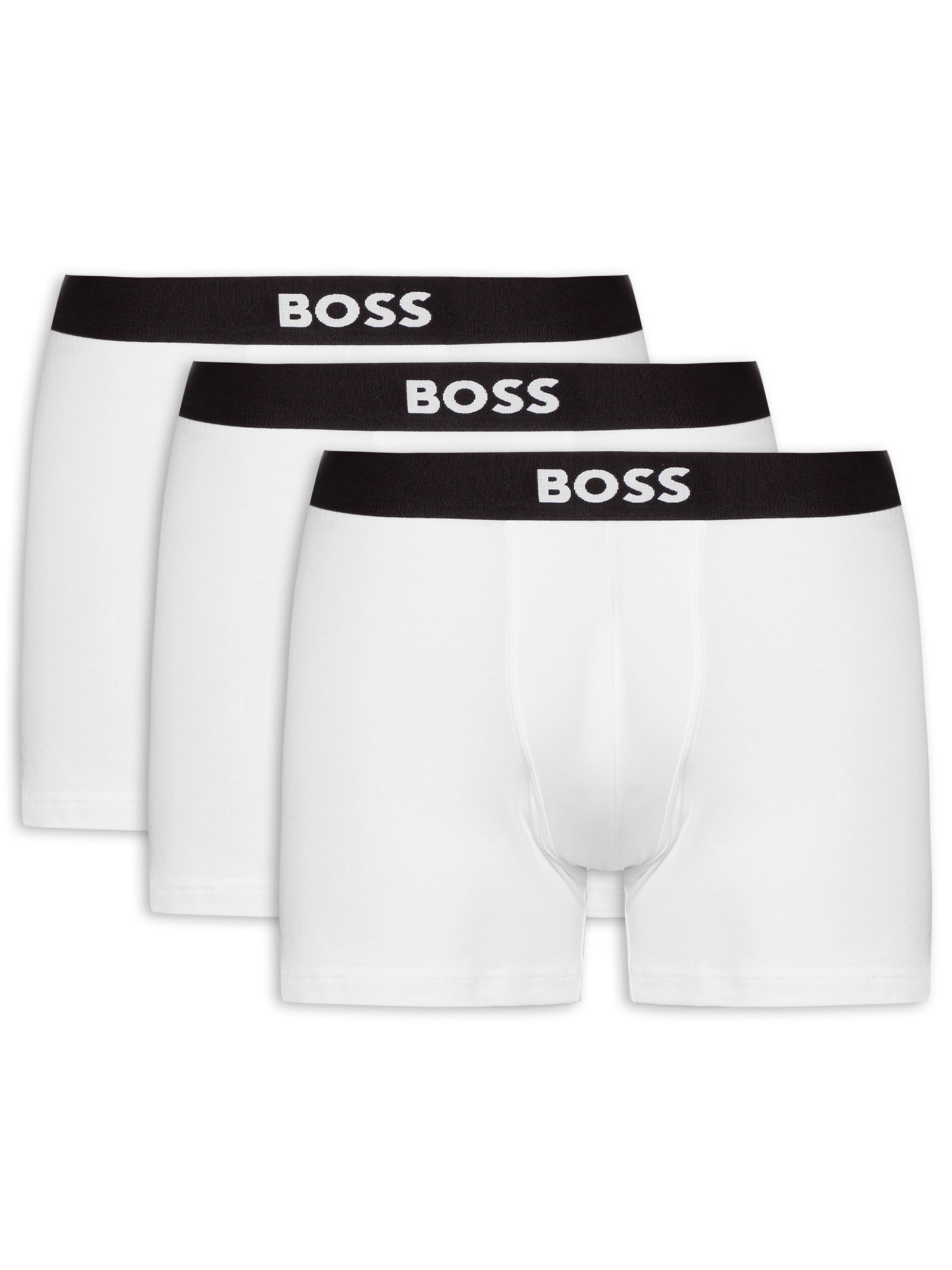 Kit De Cuecas Boxer Br 3 Peças One Branco  Boss