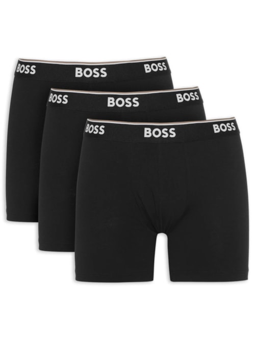 Kit De Cuecas Boxer Br Power 3 Peças – Preto