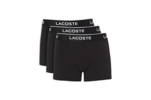 Kit De Cuecas Boxer Curto 3 Unidades - Preto