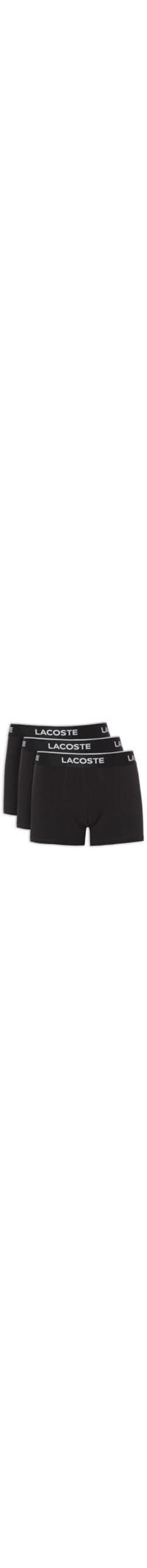 Kit De Cuecas Boxer Curto 3 Unidades - Preto