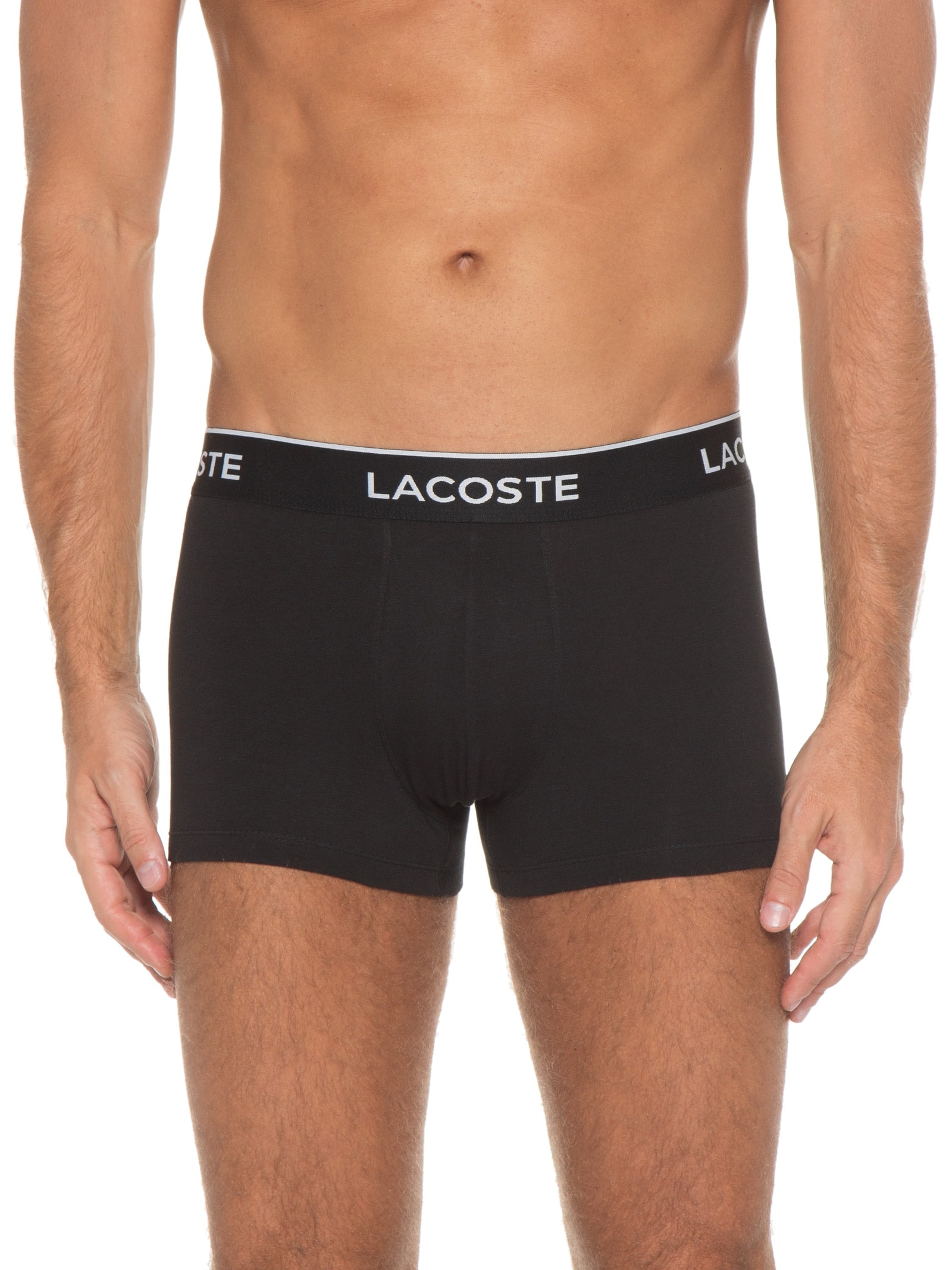 Kit De Cuecas Boxer Curto 3 Unidades Preto Lacoste