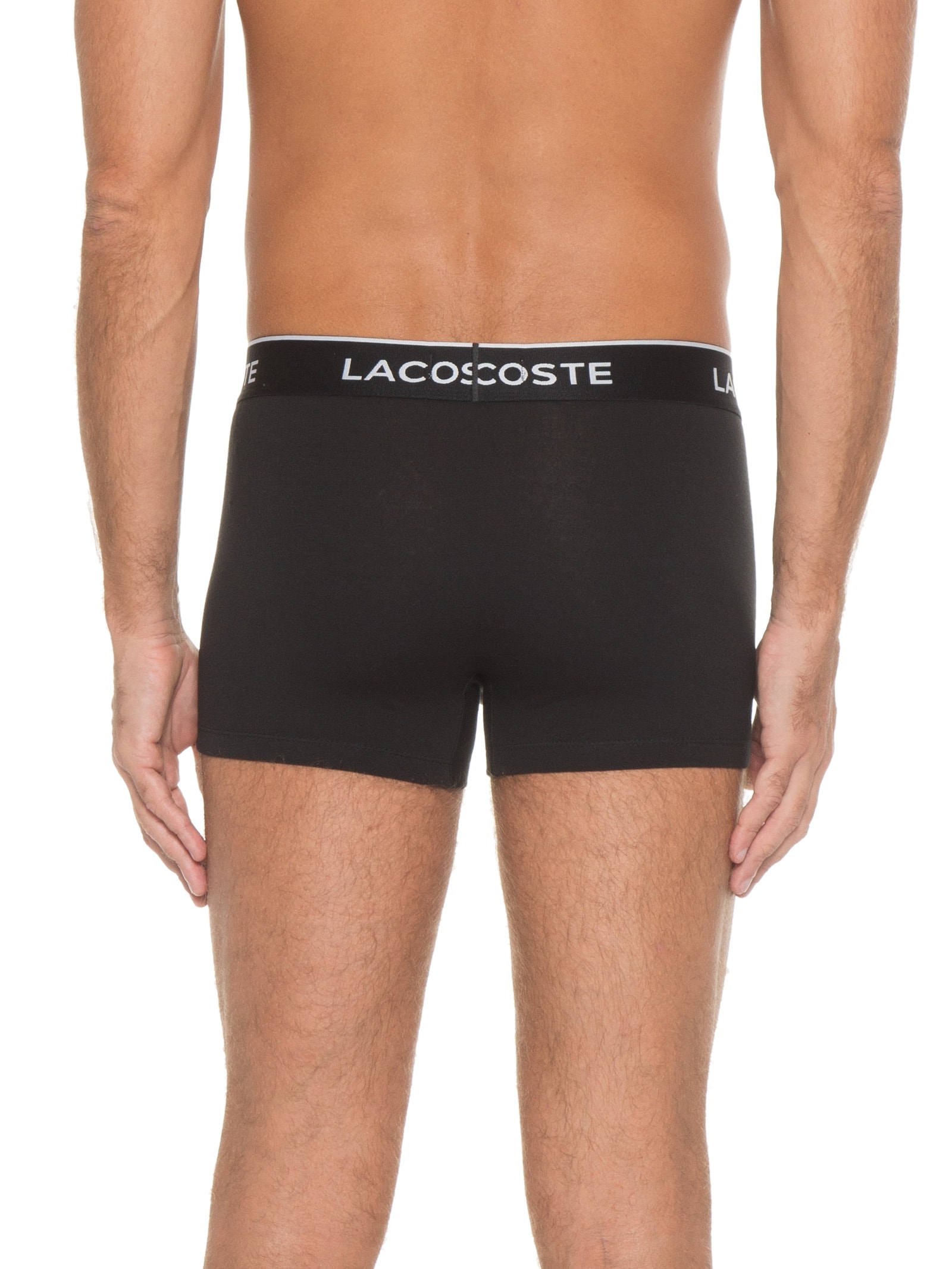 Kit De Cuecas Boxer Curto 3 Unidades Preto Lacoste