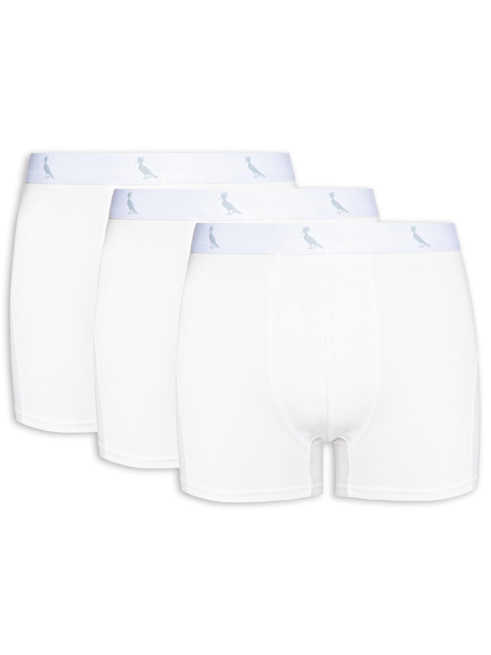 Kit De Cuecas Boxer Monocromático 3 Peças Branco Reserva
