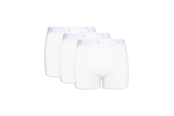 Kit De Cuecas Boxer Monocromático 3 Peças - Branco
