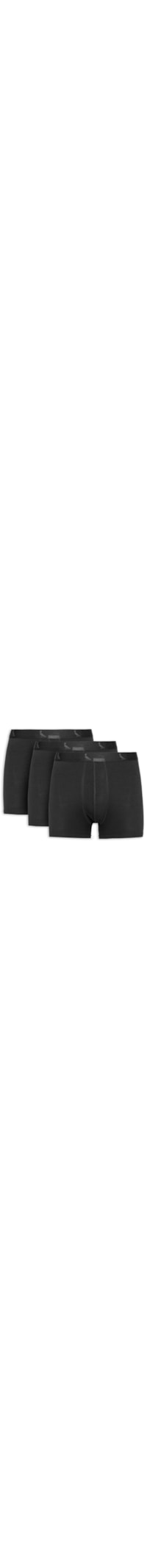 Kit De Cuecas Boxer Monocromático 3 Peças - Preto