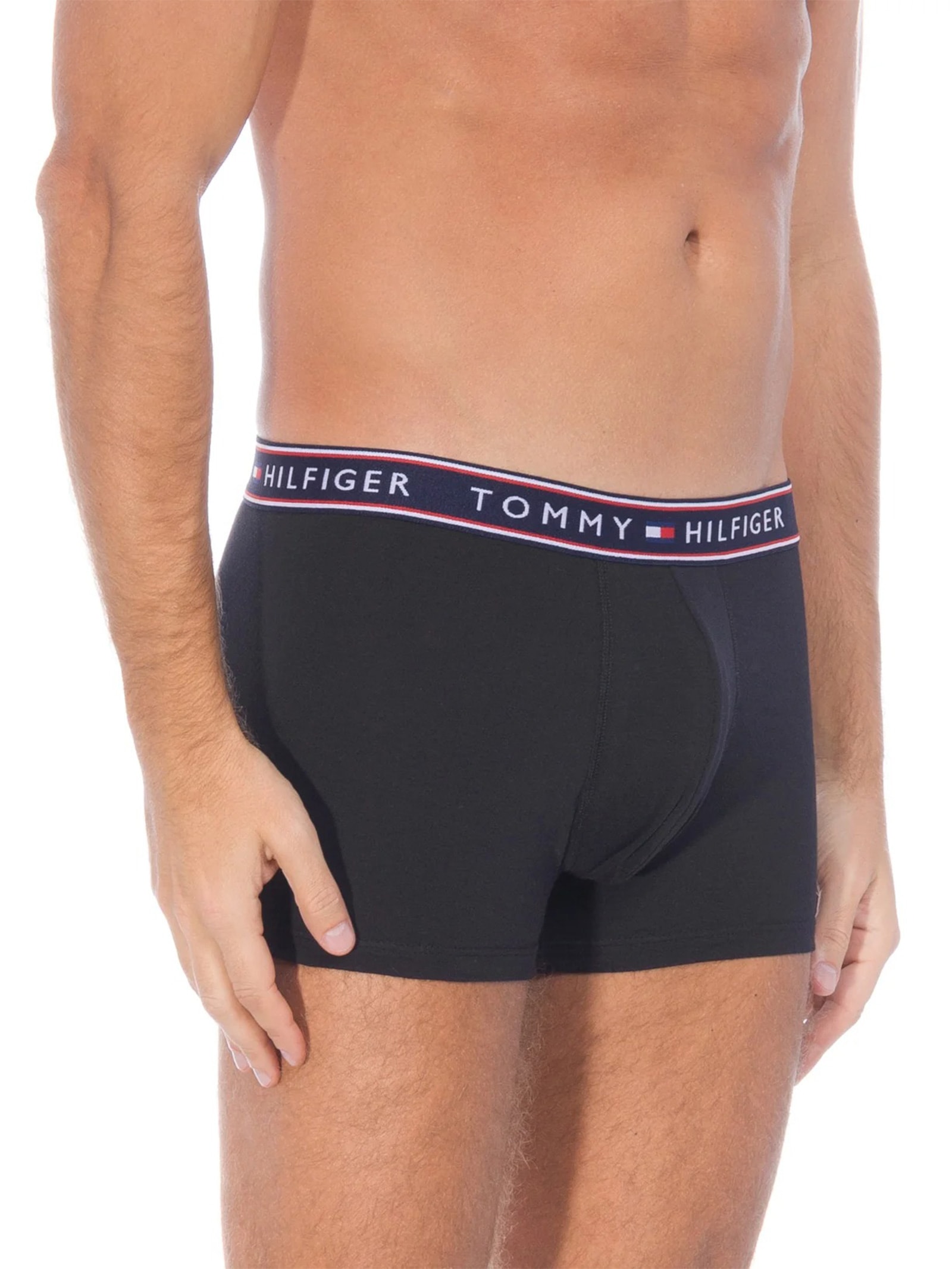  Kit de Cuecas Cotton Stretch Trunk 3 Peças Azul    Tommy Hilfiger