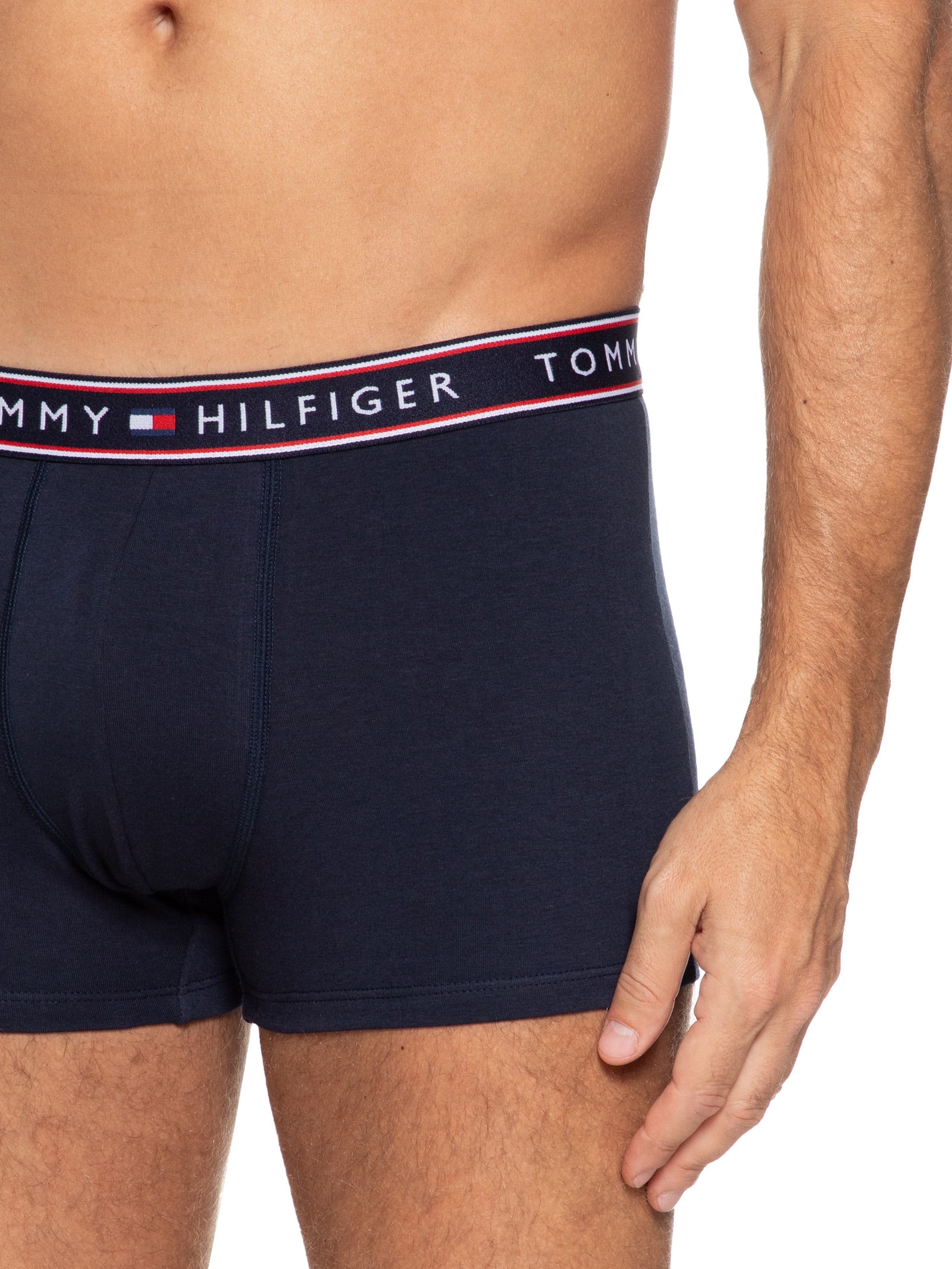  Kit de Cuecas Cotton Stretch Trunk 3 Peças Azul    Tommy Hilfiger