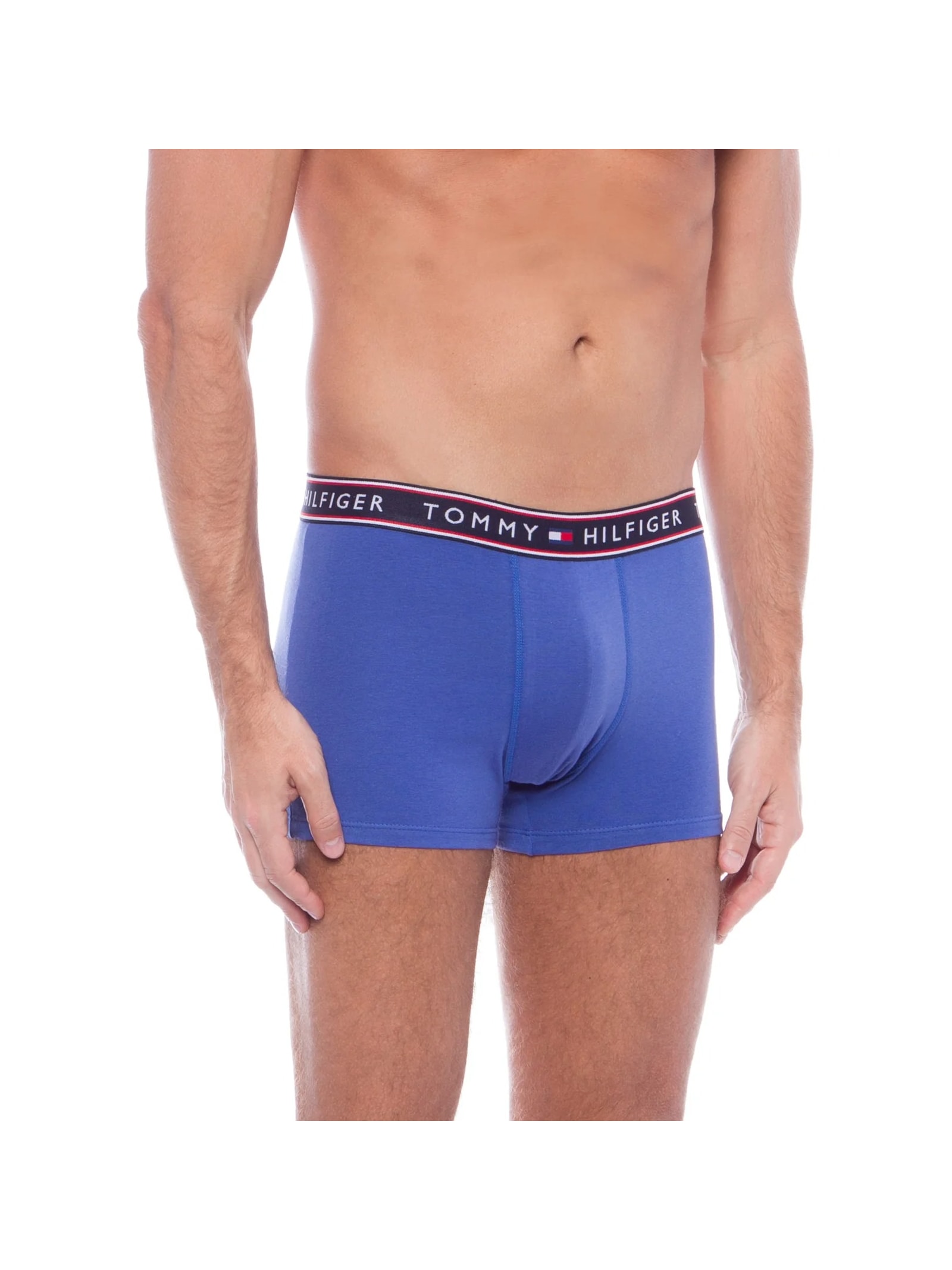  Kit de Cuecas Cotton Stretch Trunk 3 Peças Azul    Tommy Hilfiger