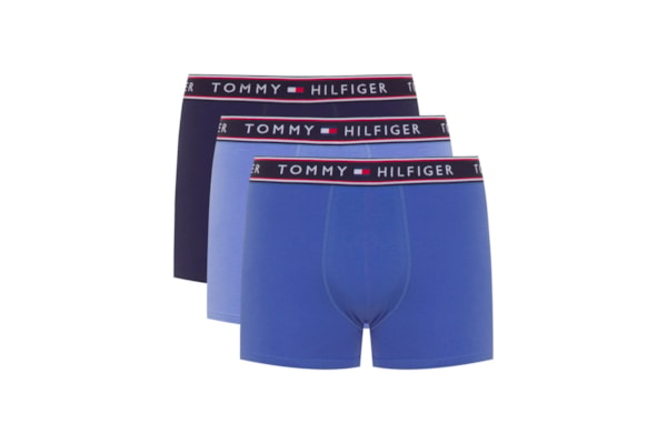 Kit de Cuecas Cotton Stretch Trunk 3 Peças - Azul   