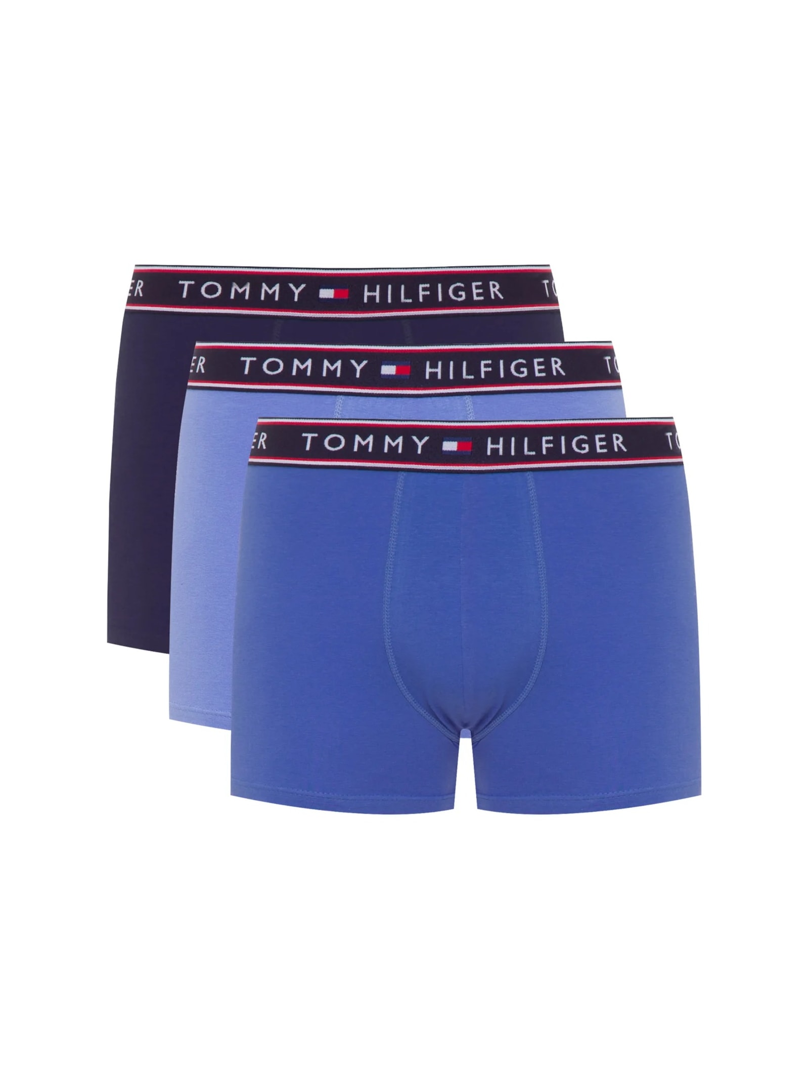  Kit de Cuecas Cotton Stretch Trunk 3 Peças Azul    Tommy Hilfiger