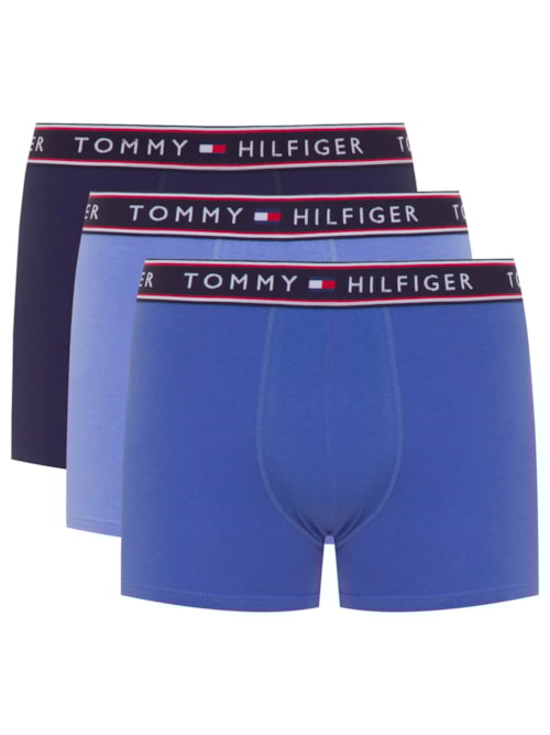 Kit de Cuecas Cotton Stretch Trunk 3 Peças – Azul