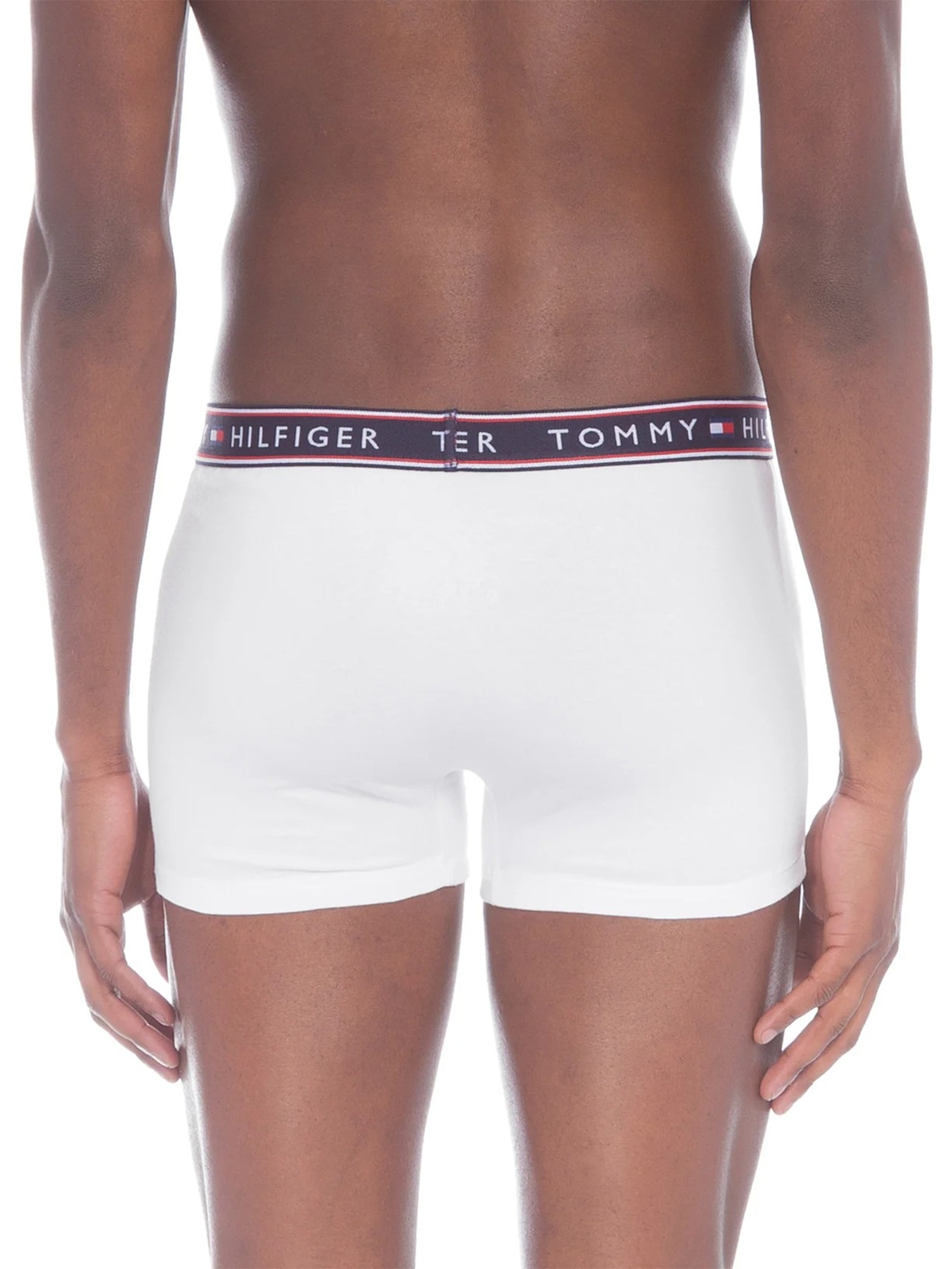  Kit de Cuecas Cotton Stretch Trunk 3 Peças Branco  Tommy Hilfiger
