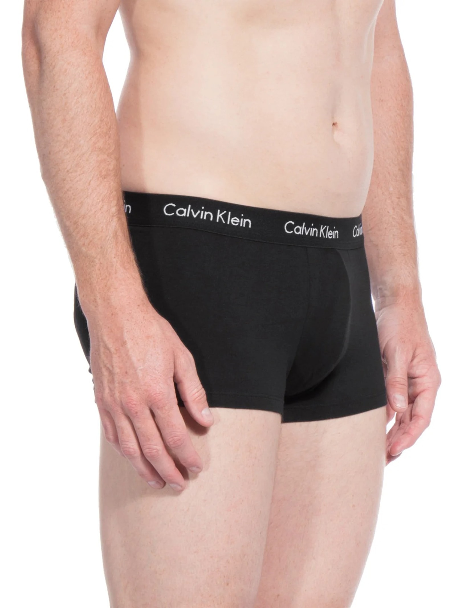 Kit De Cuecas Low Rise Trunk De Cotton Preto Calvin Klein Underwear