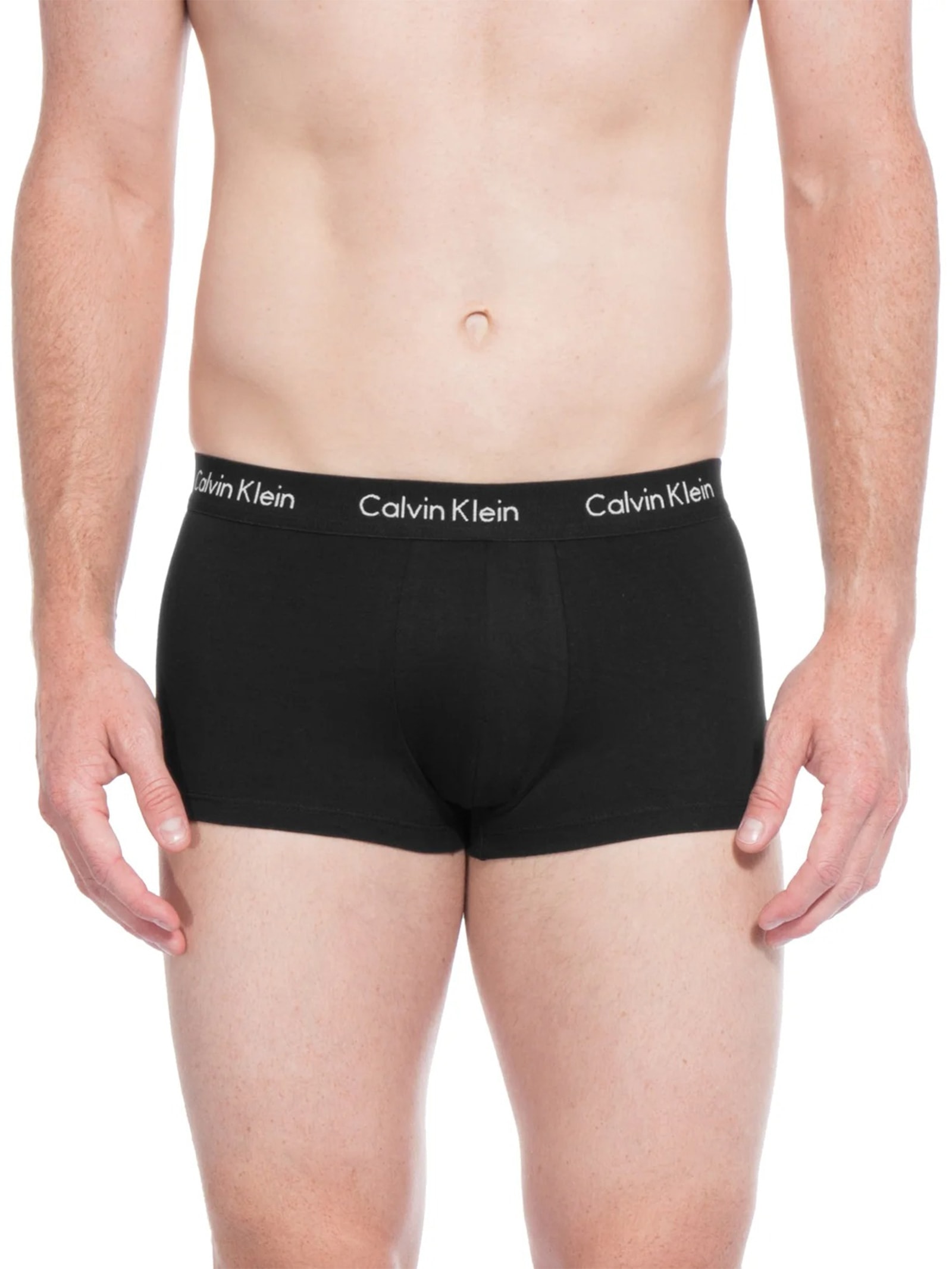 Kit De Cuecas Low Rise Trunk De Cotton Preto Calvin Klein Underwear