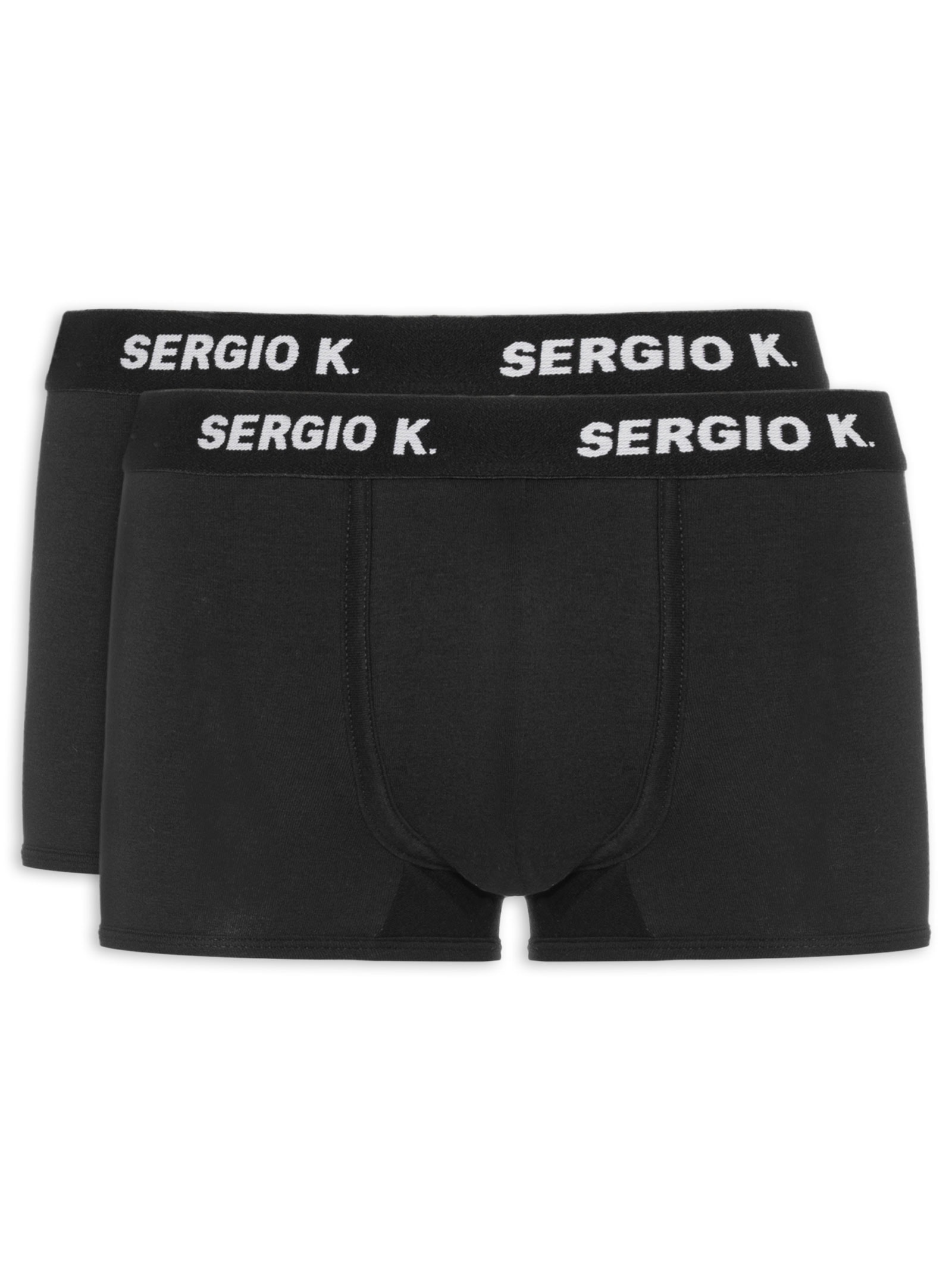 Kit De Cuecas Pack Boxer De Algodão Com 2 Peças Preto Sergio K