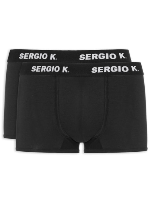 Kit De Cuecas Pack Boxer De Algodão Com 2 Peças – Preto