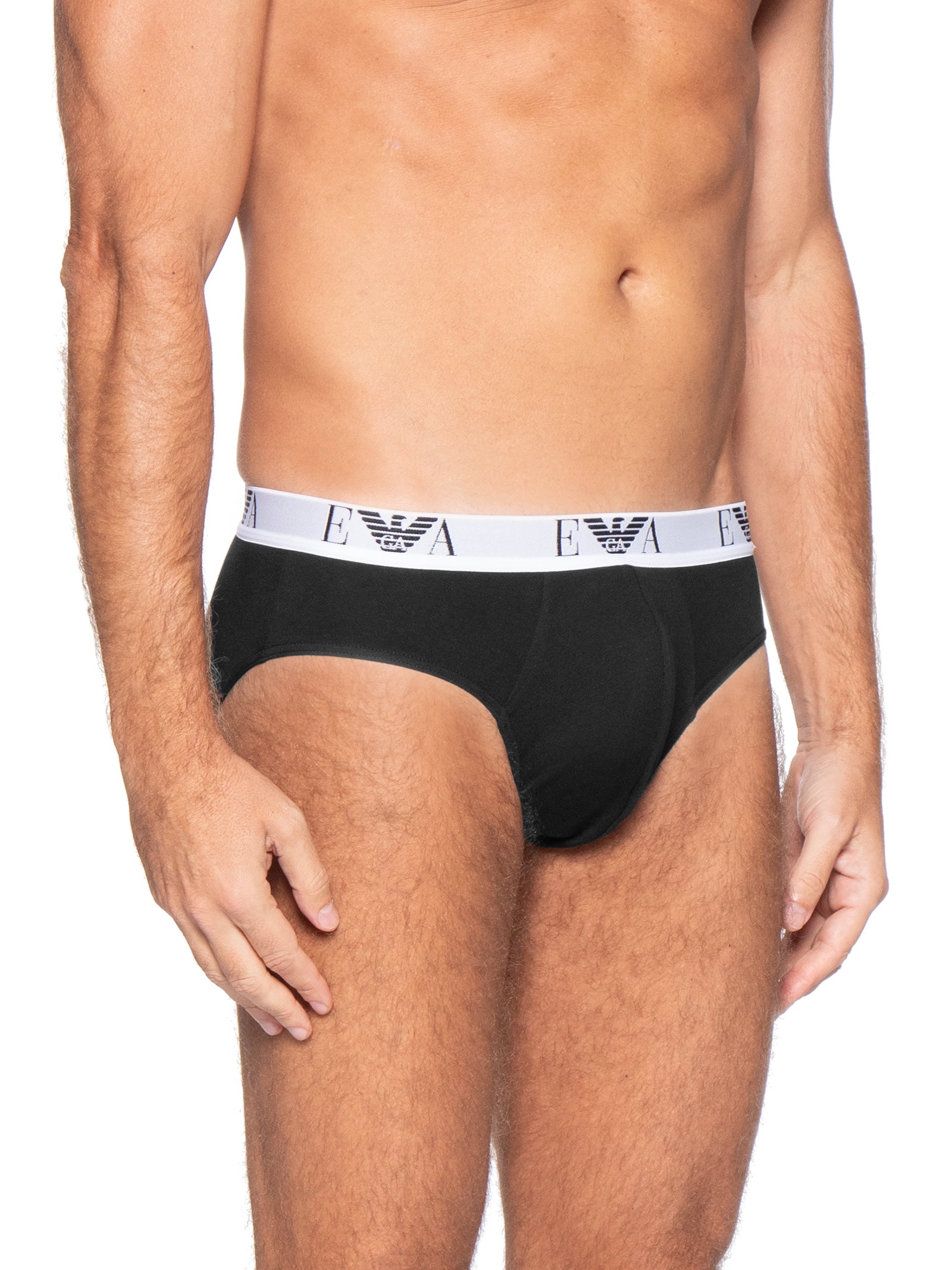 Kit De Cuecas Slip Bottom 3 Peças Cinza Emporio Armani Bodywear