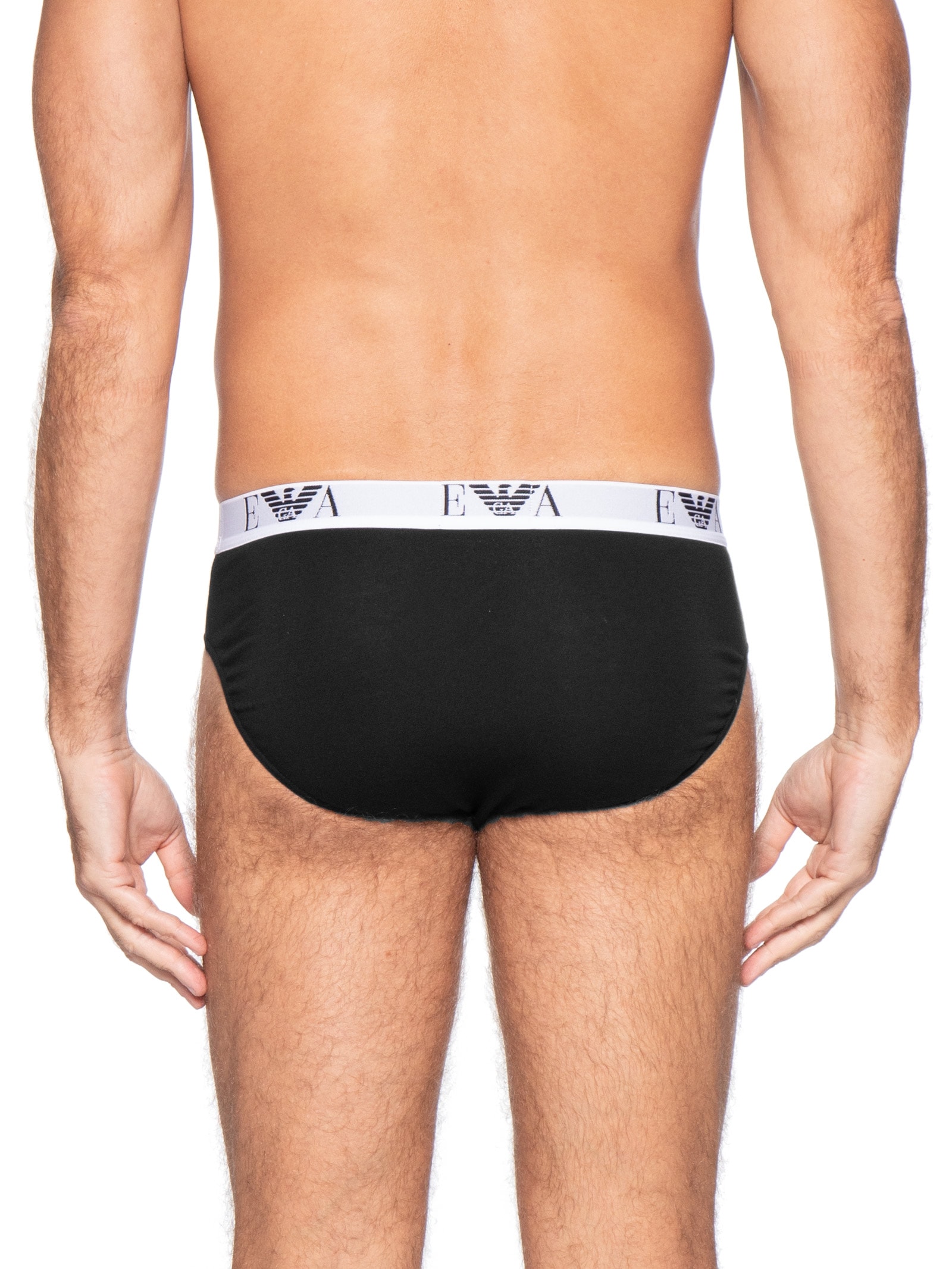 Kit De Cuecas Slip Bottom 3 Peças Cinza Emporio Armani Bodywear