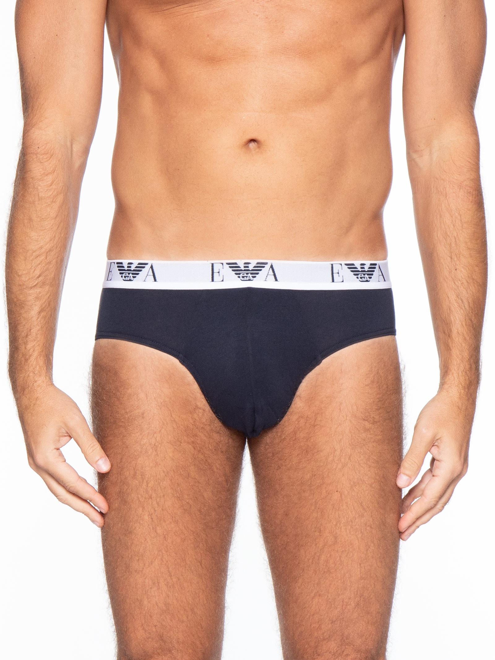 Kit De Cuecas Slip Bottom 3 Peças Cinza Emporio Armani Bodywear