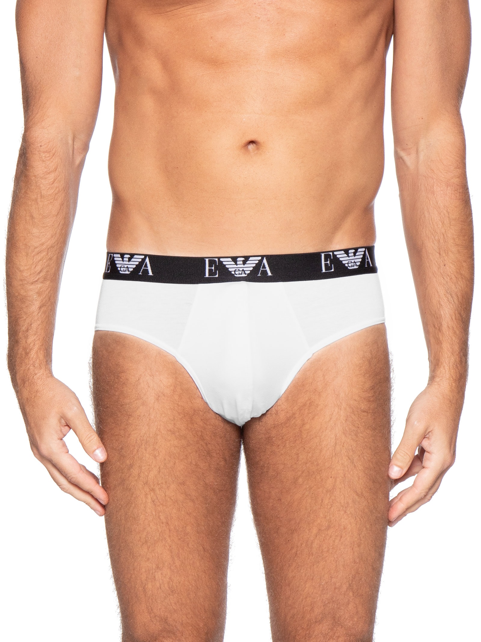 Kit De Cuecas Slip Bottom 3 Peças Cinza Emporio Armani Bodywear