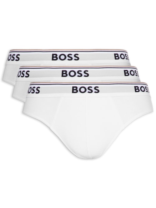 Kit De Cuecas Slip Brief Power 3 Peças – Branco