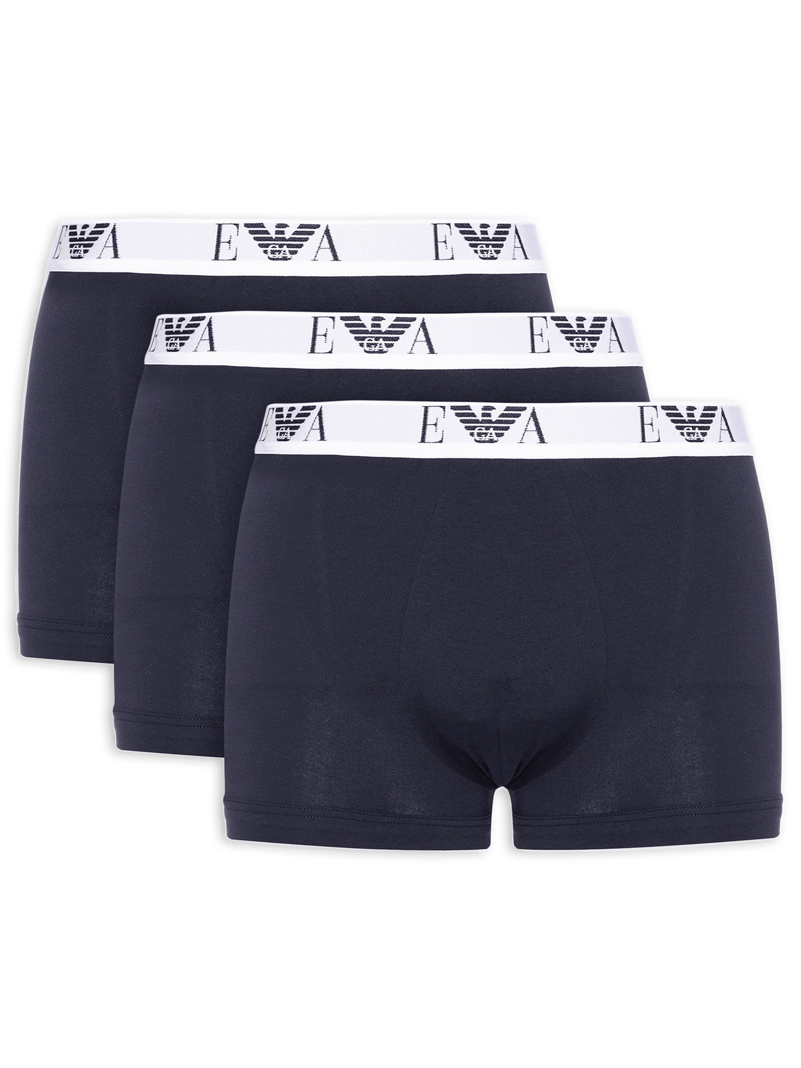 Kit De Cuecas Trunk 3 Peças Parte Bassa Azul Emporio Armani Bodywear