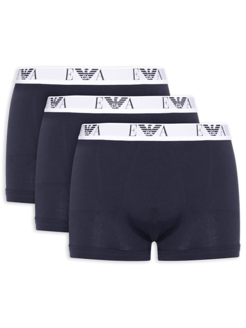 Kit De Cuecas Trunk 3 Peças Parte Bassa – Azul