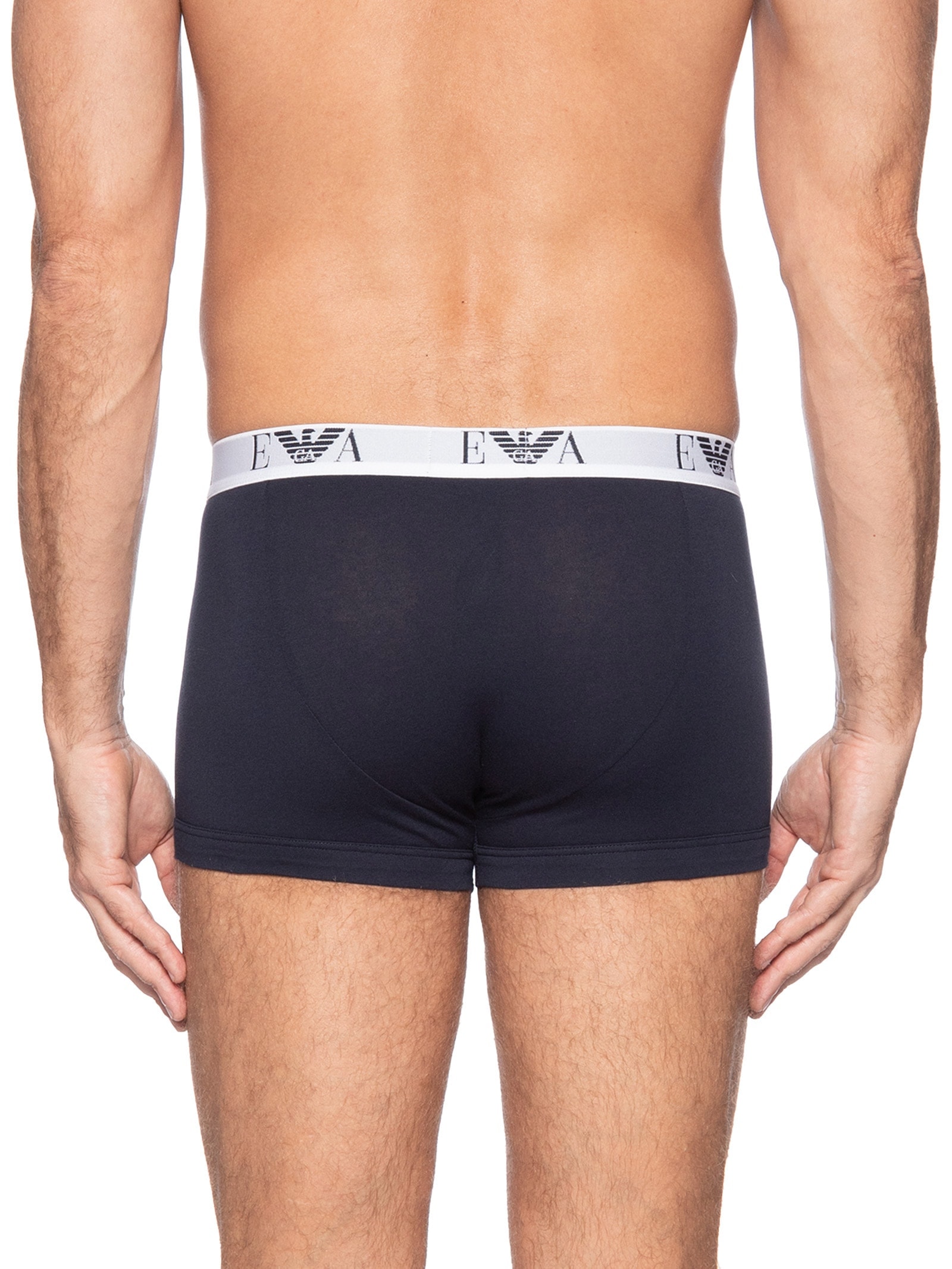 Kit De Cuecas Trunk 3 Peças Parte Bassa Azul Emporio Armani Bodywear