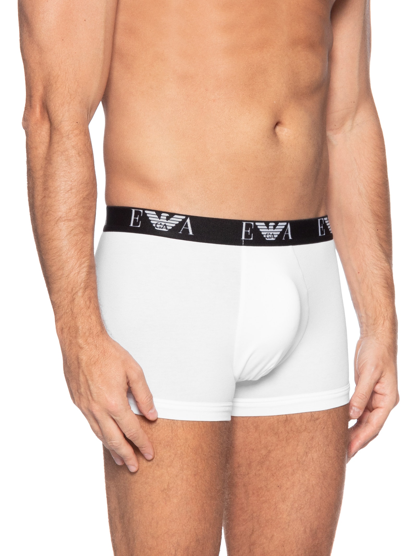 Kit De Cuecas Trunk 3 Peças Parte Bassa Branco Emporio Armani Bodywear
