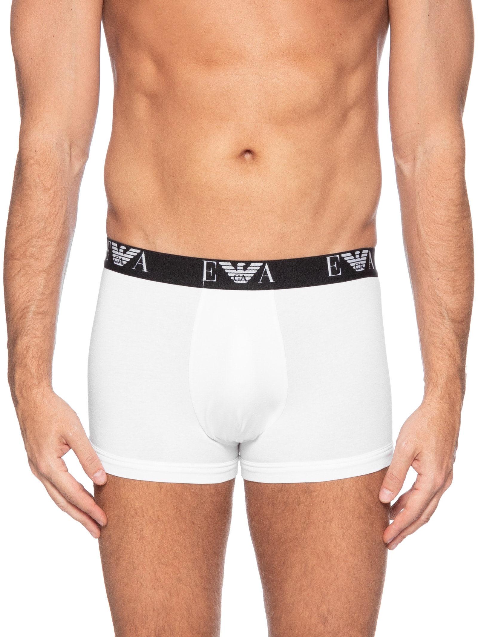 Kit De Cuecas Trunk 3 Peças Parte Bassa Branco Emporio Armani Bodywear