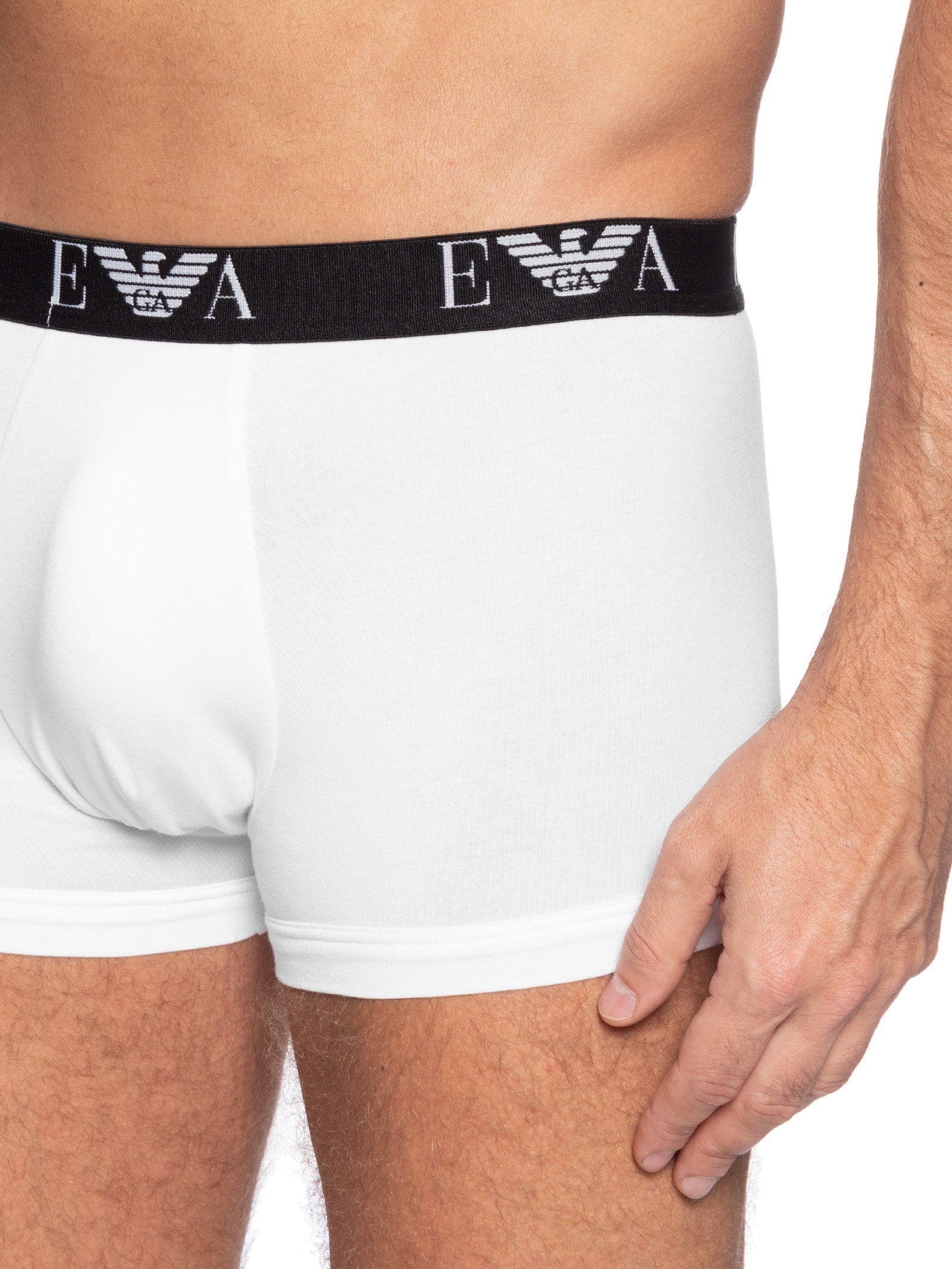Kit De Cuecas Trunk 3 Peças Parte Bassa Branco Emporio Armani Bodywear