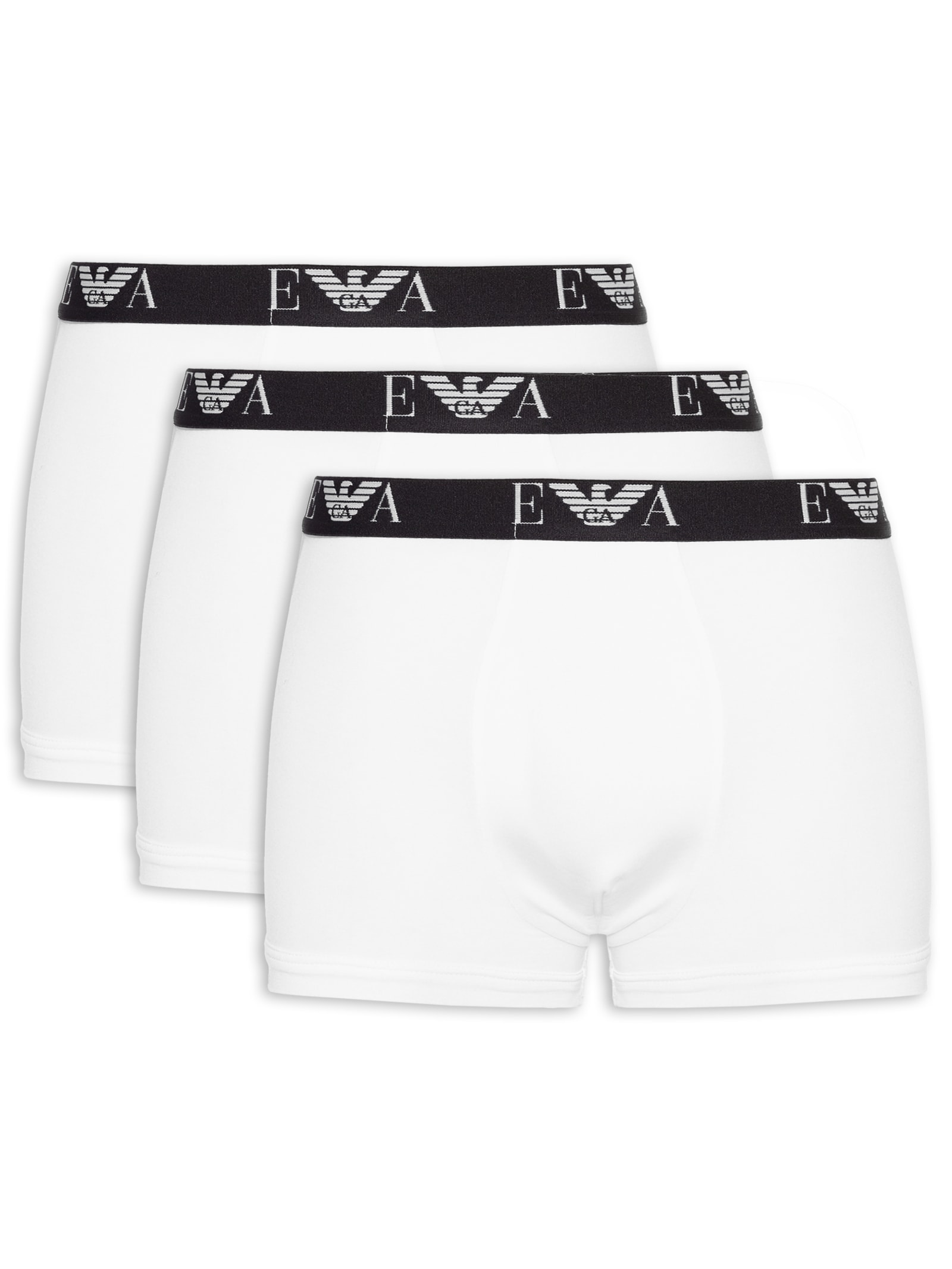 Kit De Cuecas Trunk 3 Peças Parte Bassa Branco Emporio Armani Bodywear
