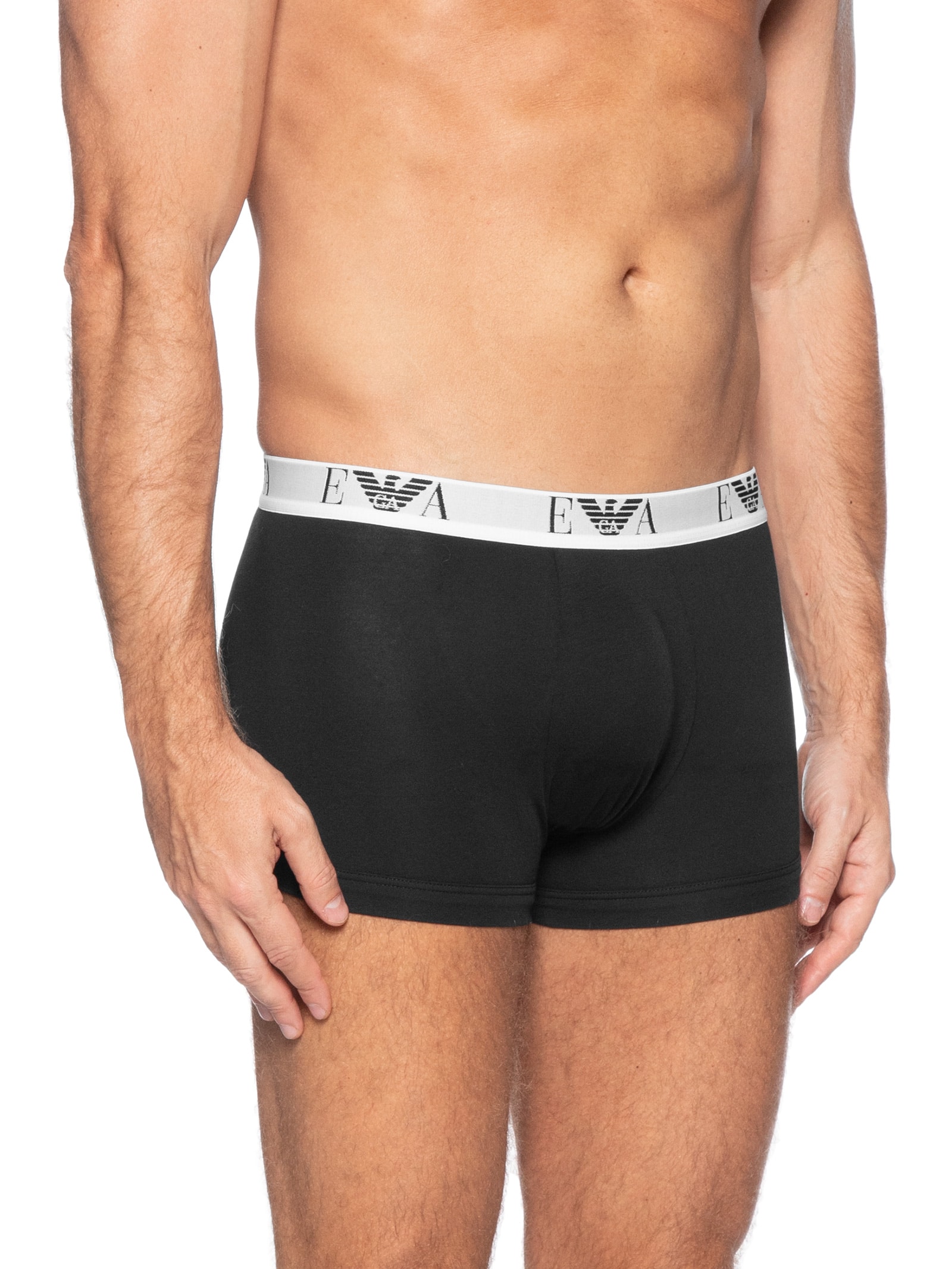 Kit De Cuecas Trunk 3 Peças Preto Emporio Armani Bodywear