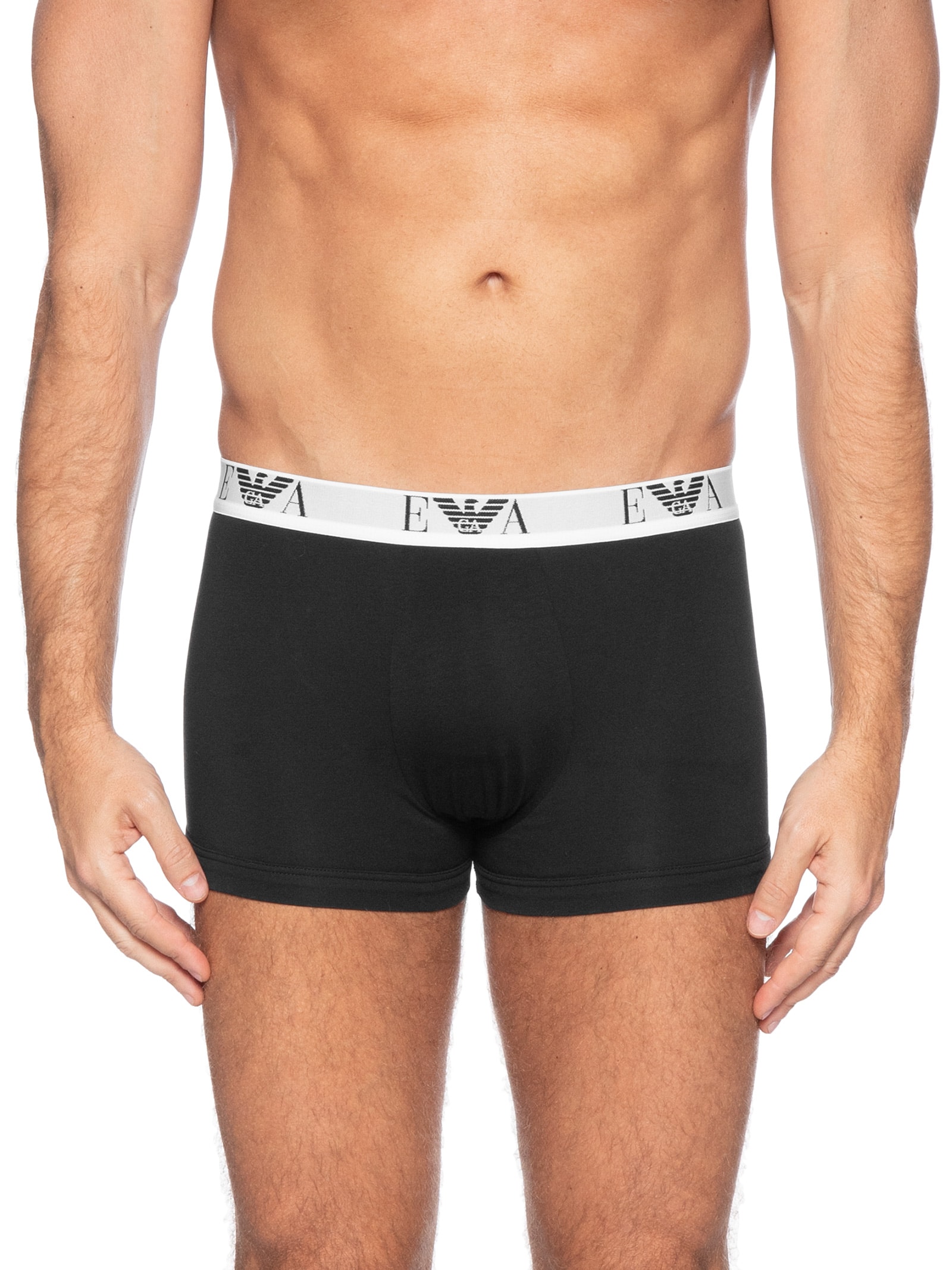 Kit De Cuecas Trunk 3 Peças Preto Emporio Armani Bodywear