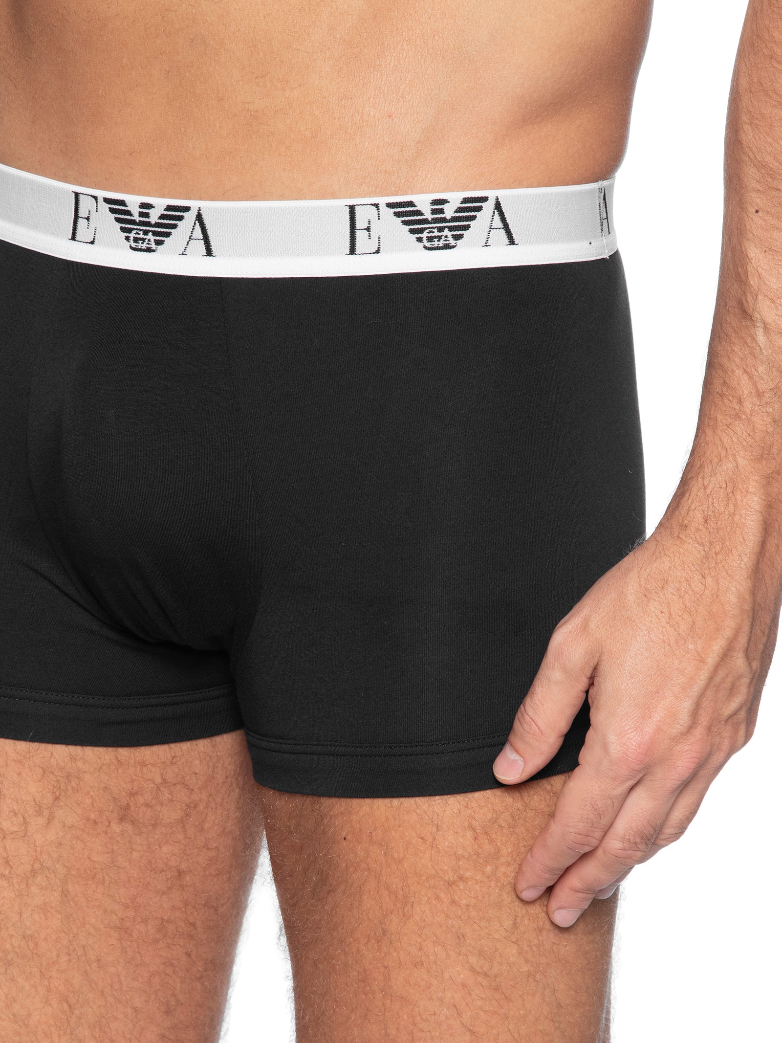 Kit De Cuecas Trunk 3 Peças Preto Emporio Armani Bodywear