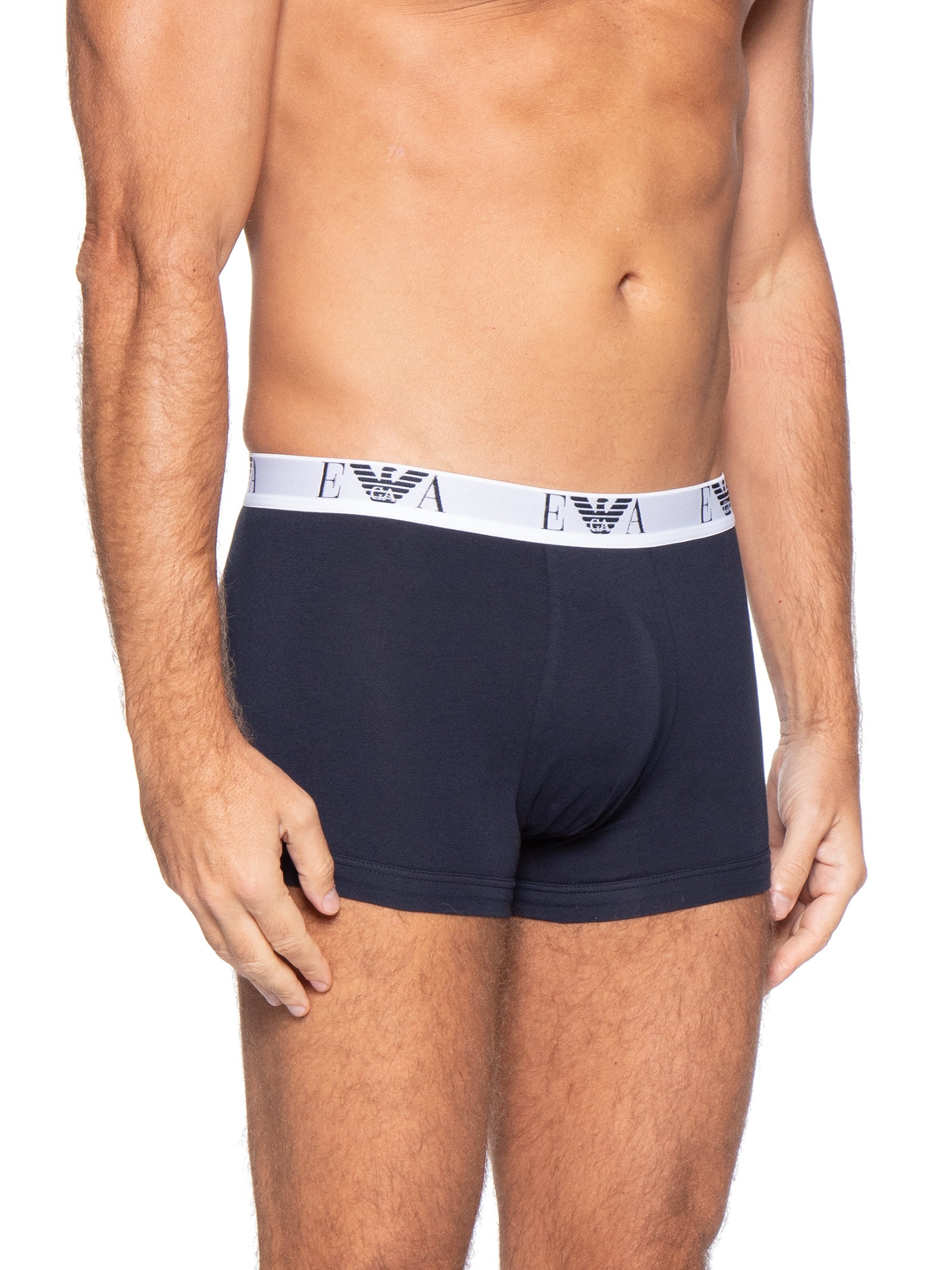Kit De Cuecas Trunk Bottom 3 Peças Cinza Emporio Armani Bodywear