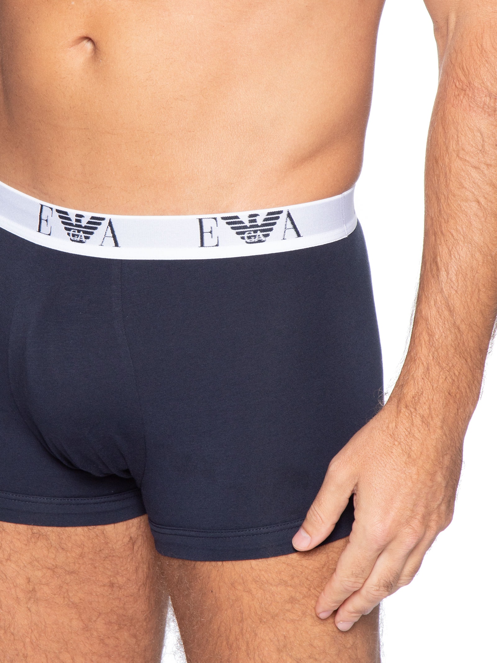 Kit De Cuecas Trunk Bottom 3 Peças Cinza Emporio Armani Bodywear