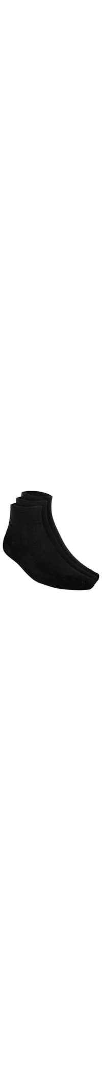 Kit De Meia Feminina 3 Pares Algodão - Preto