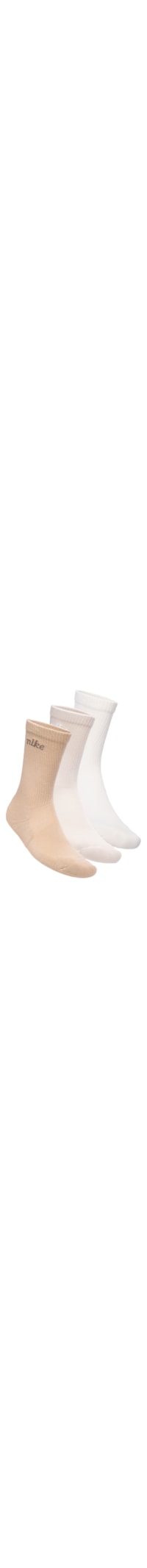 Kit De Meia Feminino 3 Pares Crew - Bege