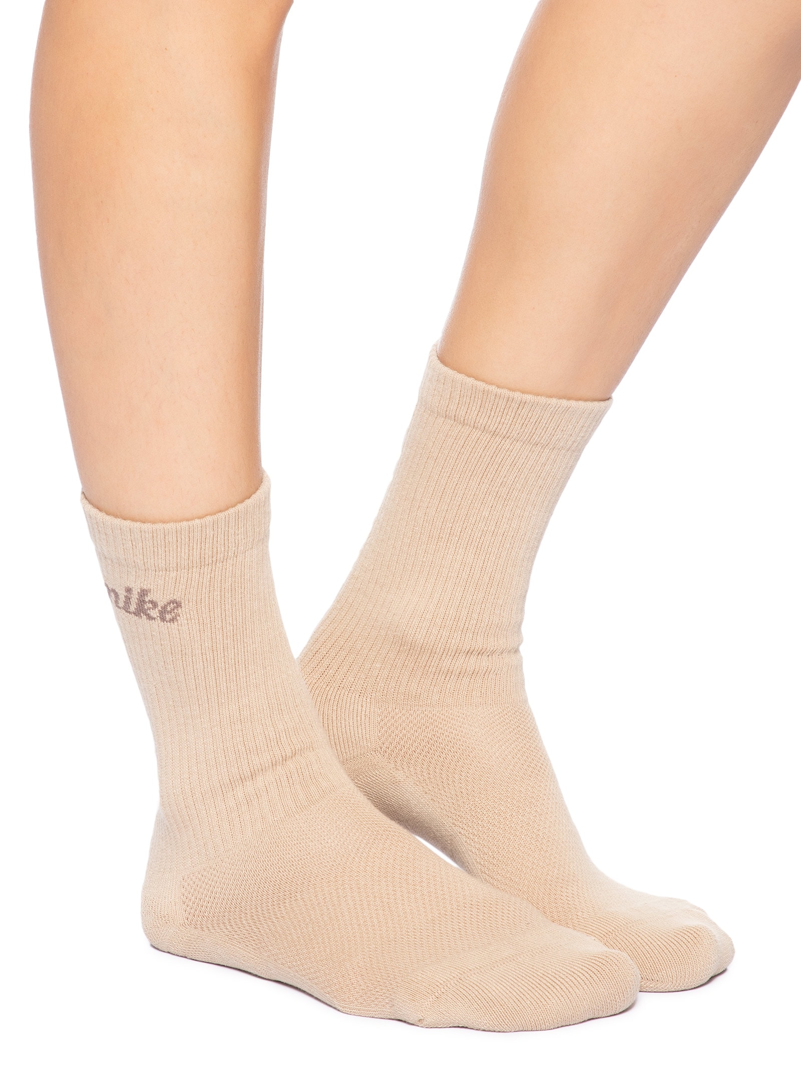 Kit De Meia Feminino 3 Pares Crew Bege Nike